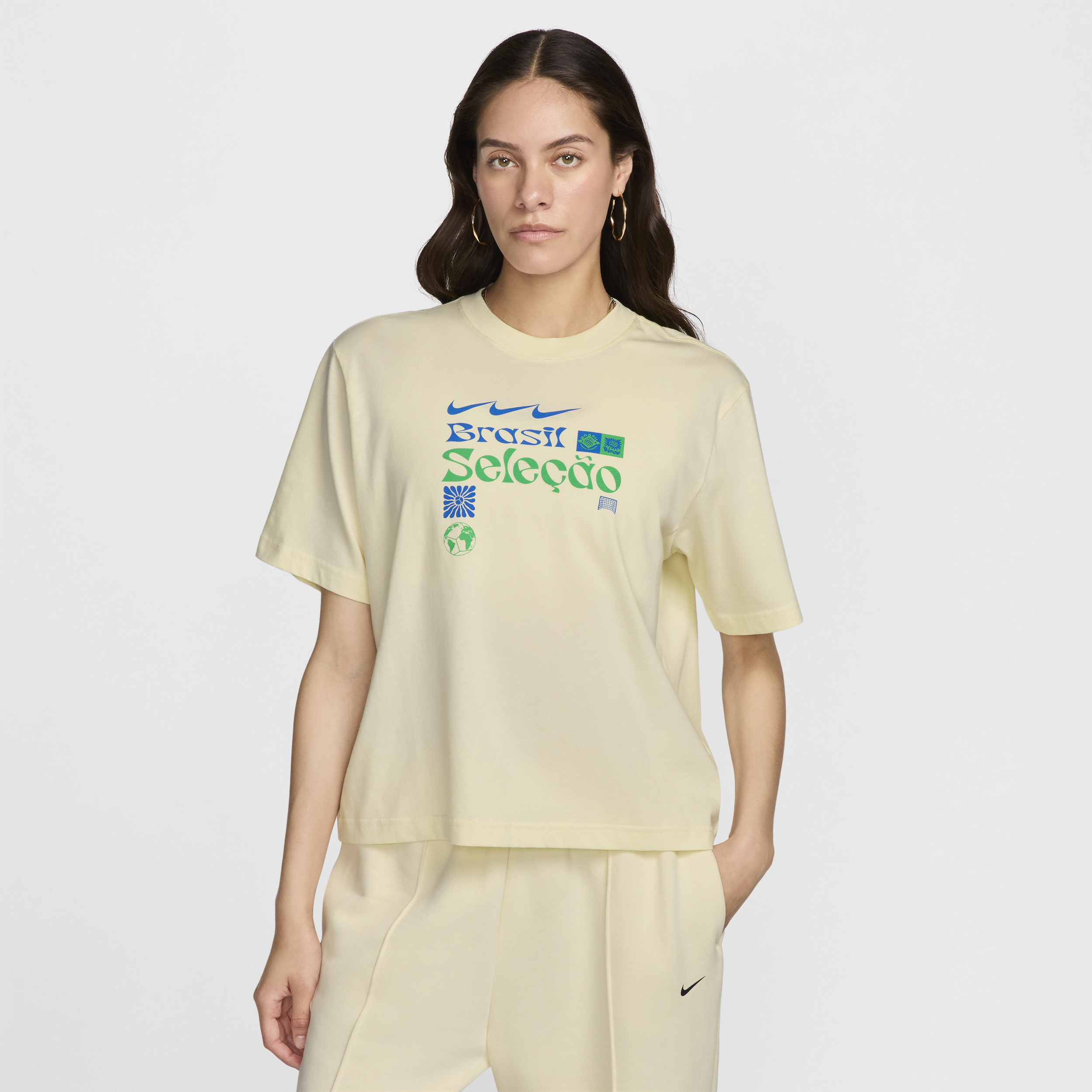 Shop Nike Brazil  Women's Soccer T-shirt In White
