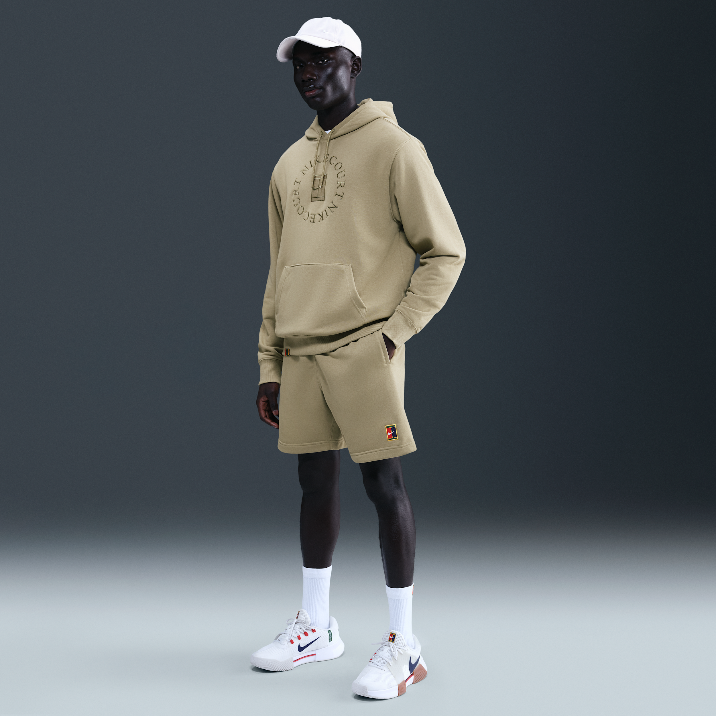 Nike Men's Court Heritage Dri-fit Fleece Tennis Shorts In Neutral