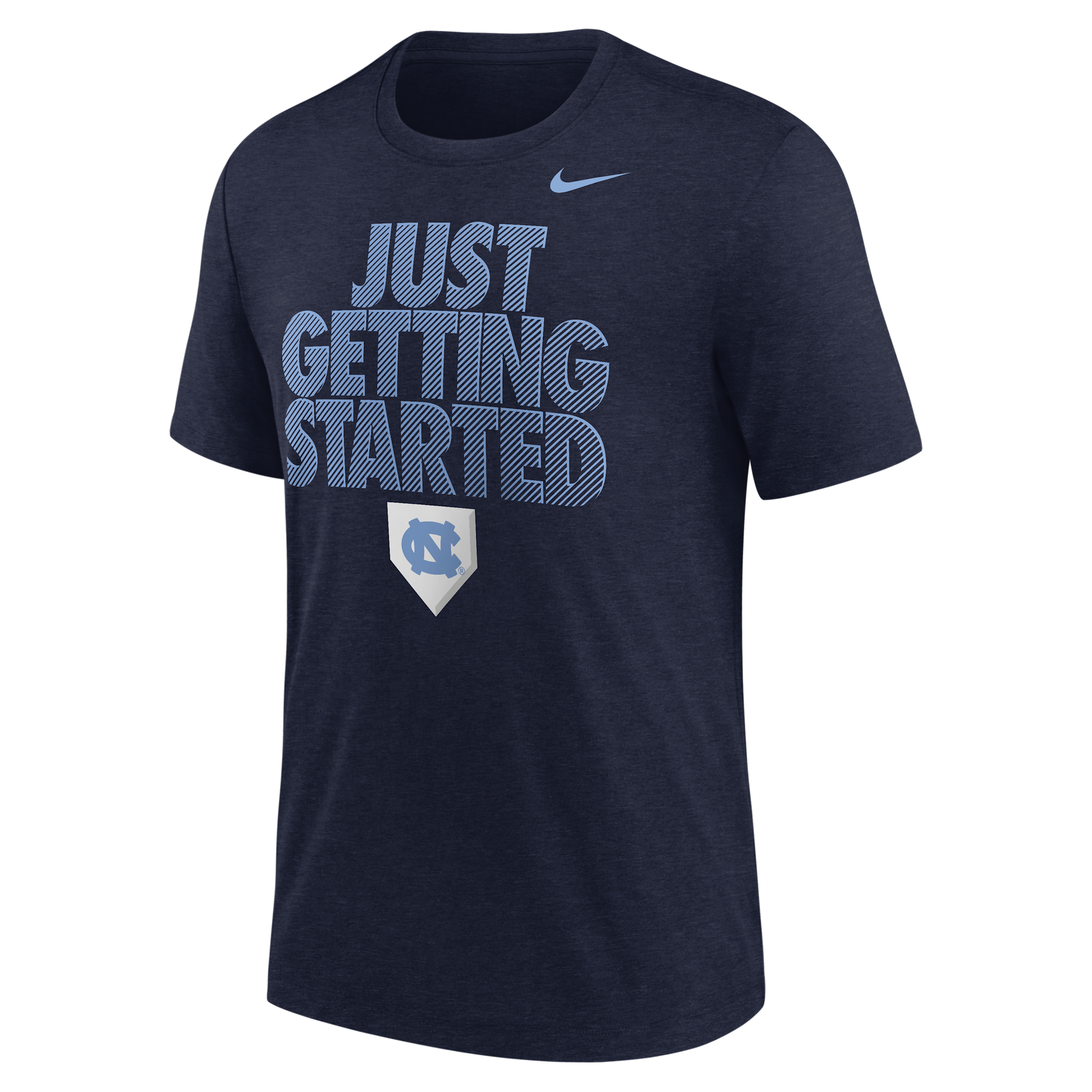 Nike Men's Heather Navy North Carolina Tar Heels 2026 Ncaa Baseball Men's College World Series Dugout Tri-Blend T-Shirt - Heather Navy