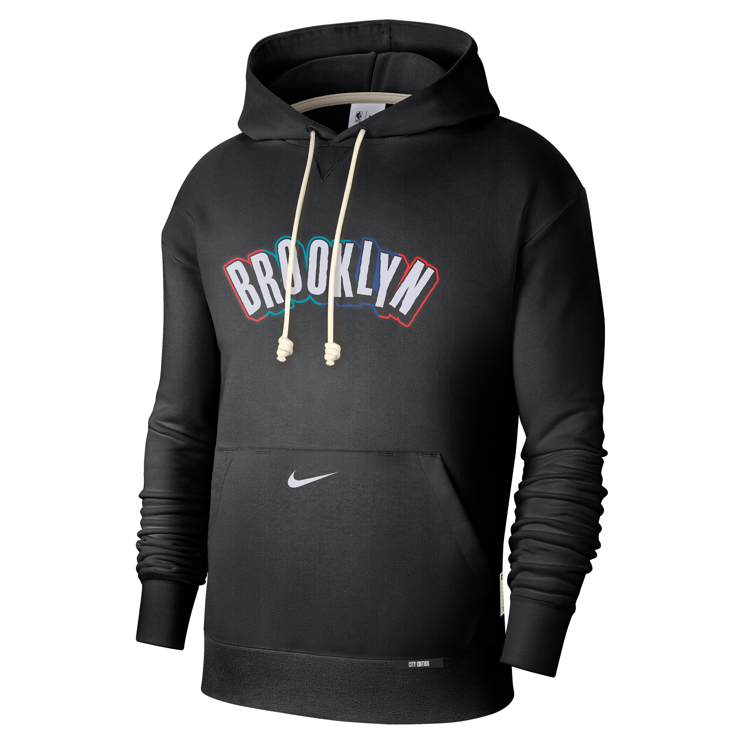 Nike Men's Black Brooklyn Nets 2024/25 City Edition Courtside Standard Issue Pullover Hoodie In Black