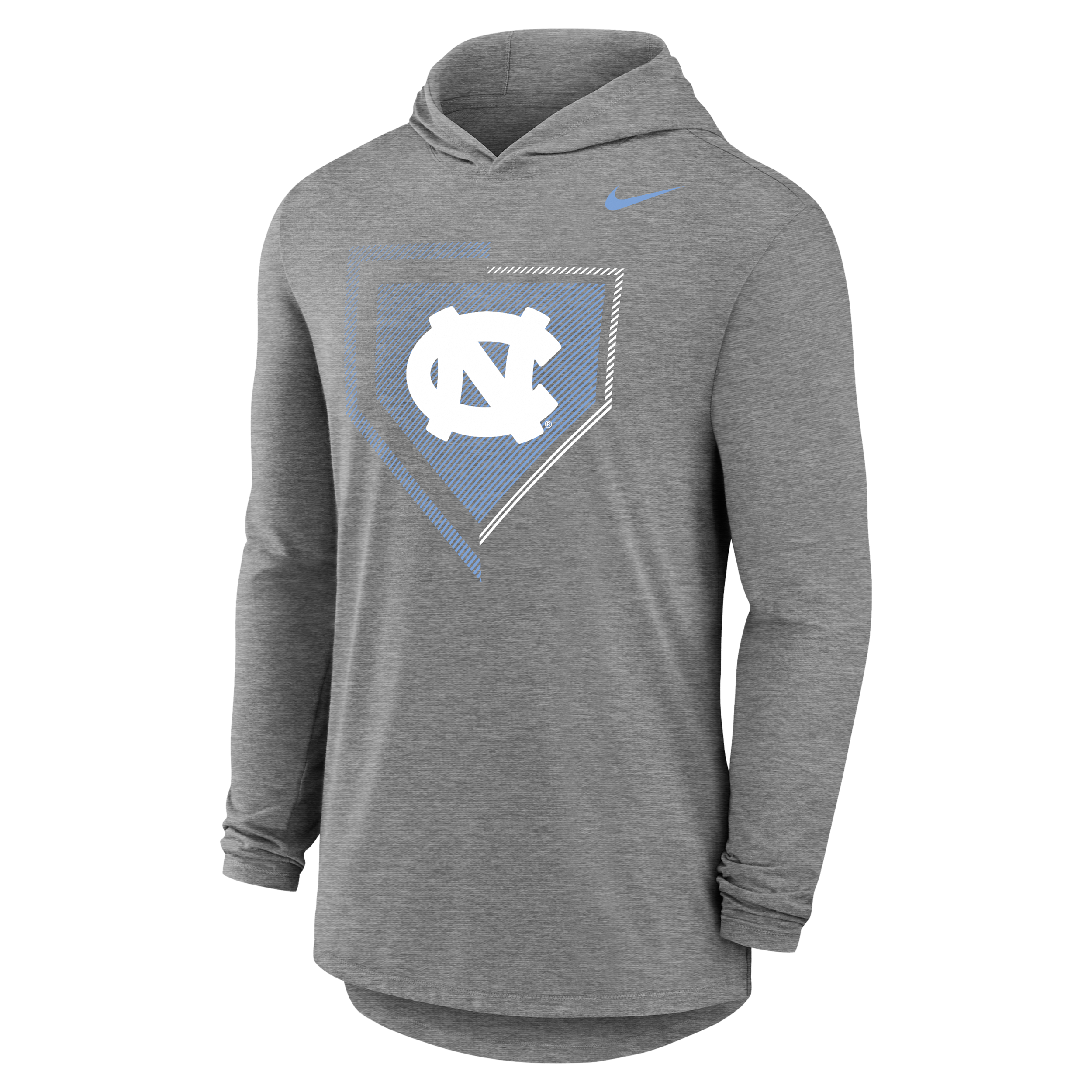 Nike Men's Gray North Carolina Tar Heels 2026 Ncaa Baseball Men's College World Series Dugout Long Sleeve Hooded T-Shirt - Gray