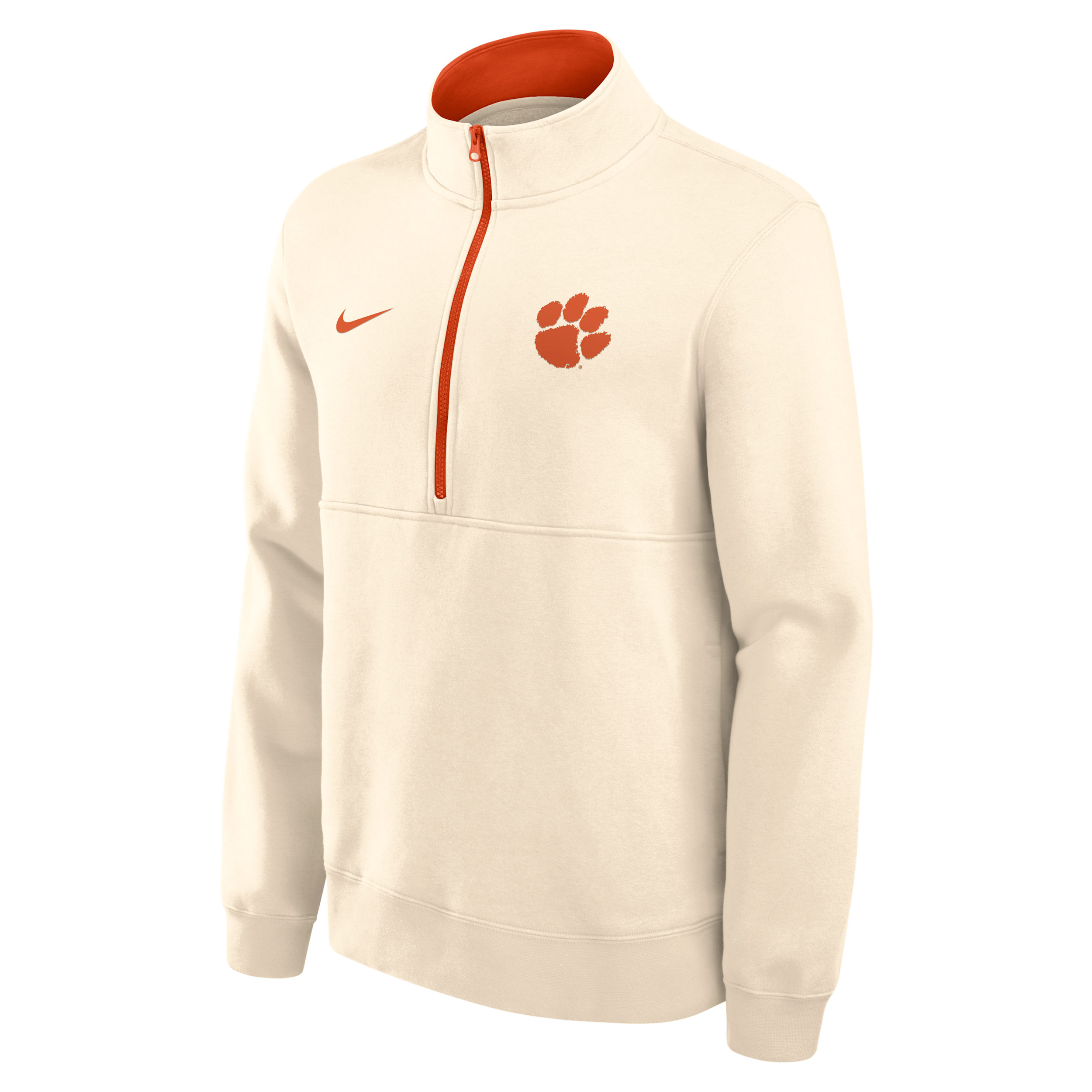 Clemson Primetime Primary Logo Nike Men's College 1/2-Zip Crew in Brown | 02JW0C3GCLN-G24