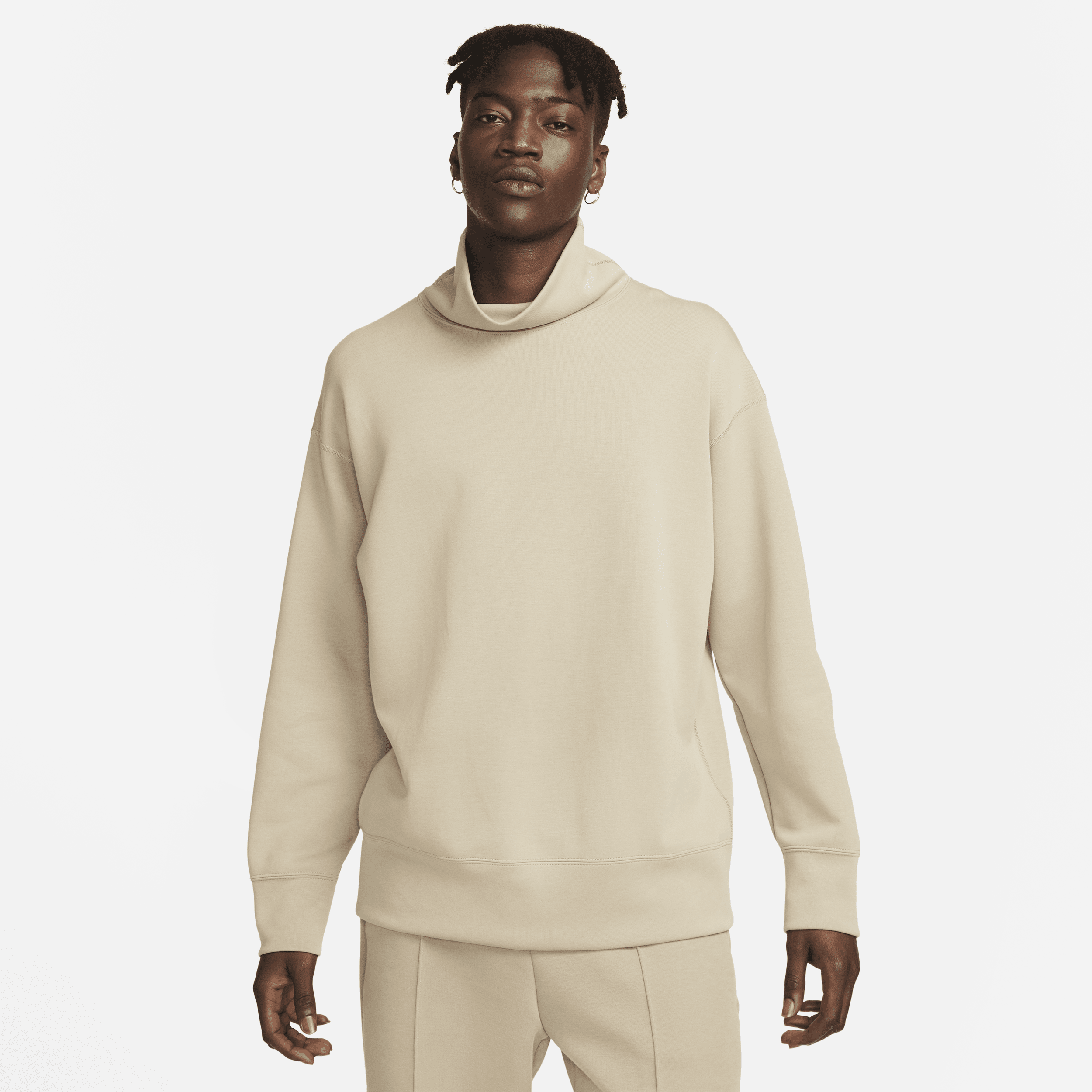 Shop Nike Men's  Sportswear Tech Fleece Reimagined Oversized Turtleneck Sweatshirt In Brown