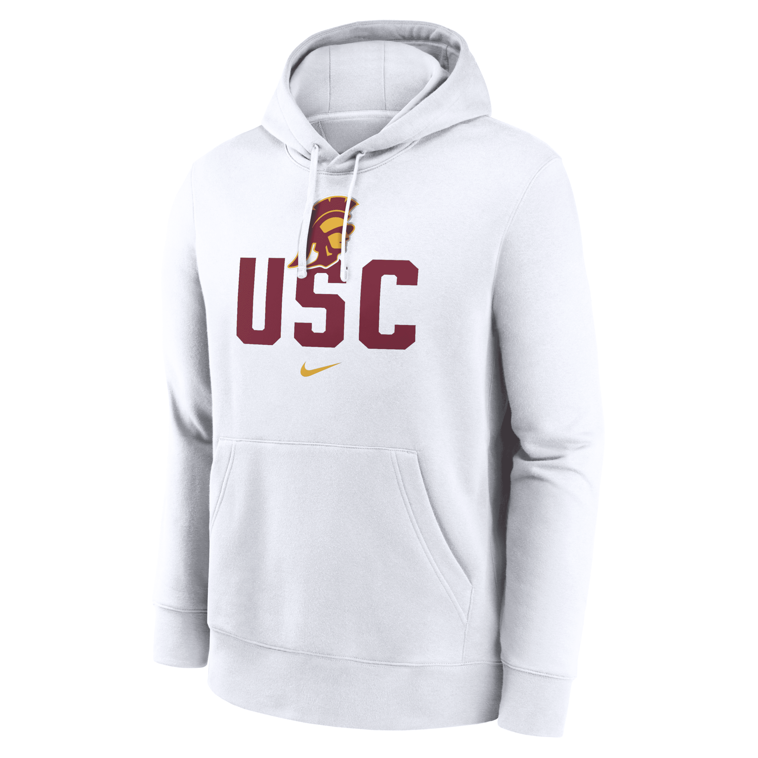 Shop Nike Usc Trojans Primetime Club Campus  Men's College Pullover Hoodie In White