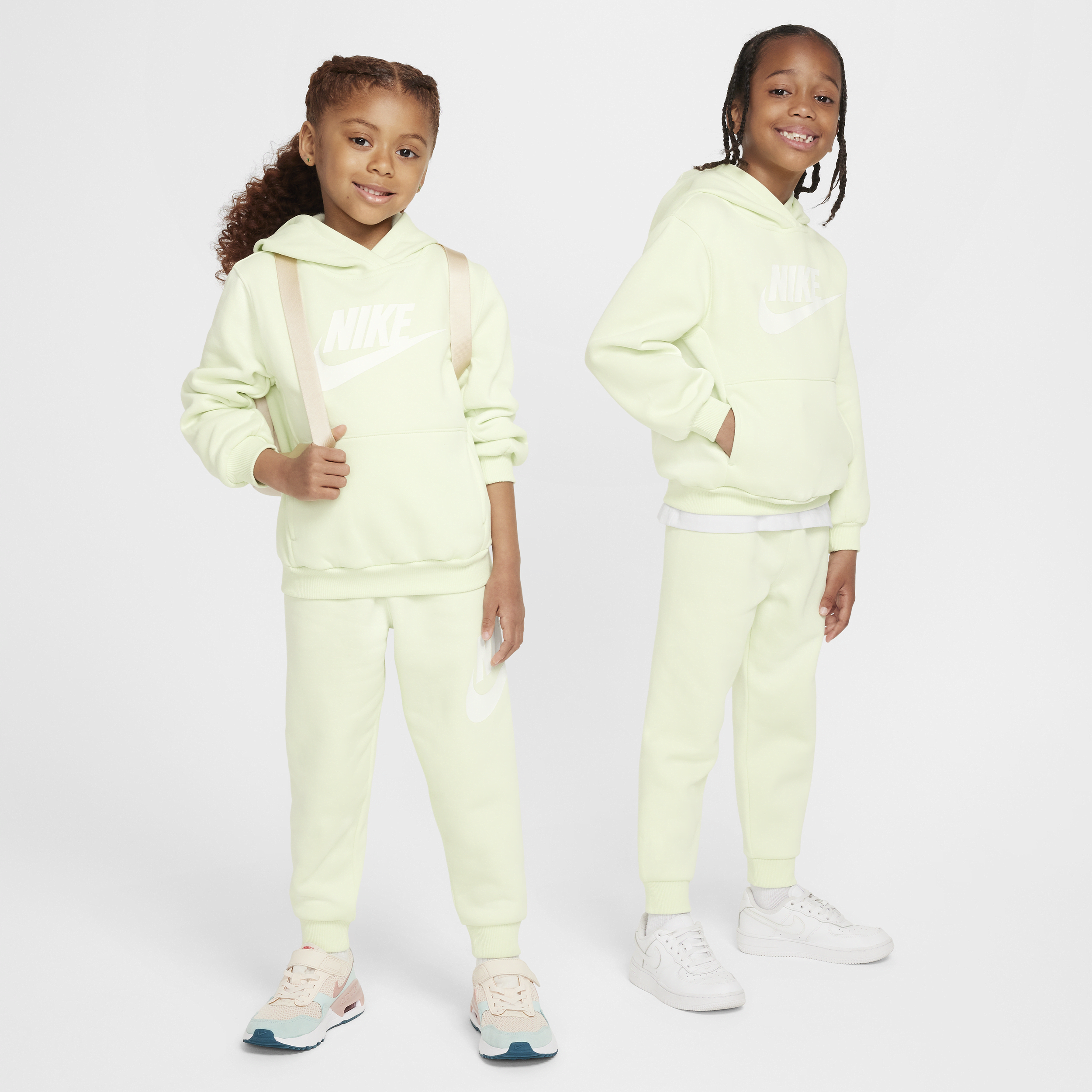 Nike Babies' Sportswear Club Fleece Little Kids' Hoodie Set In Green