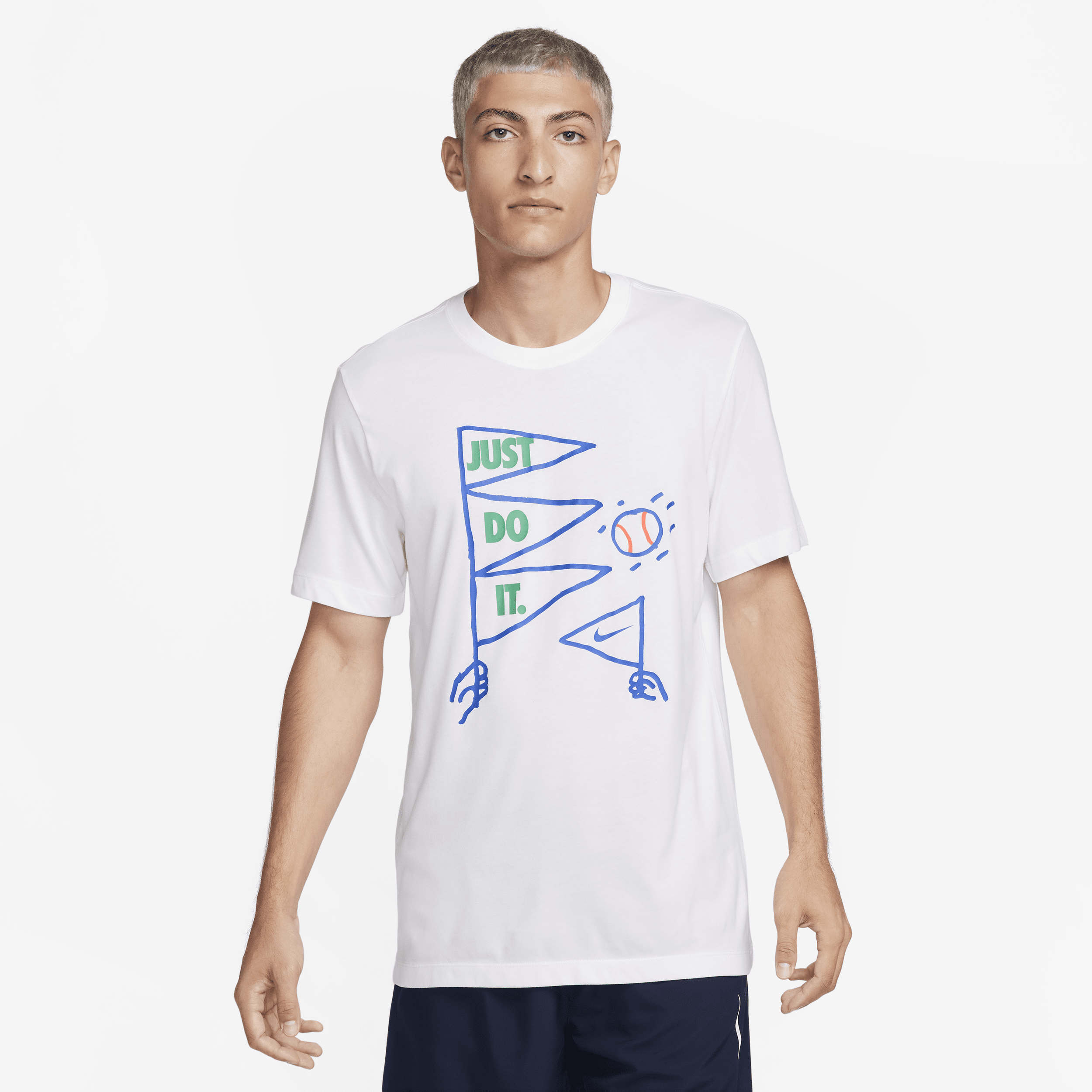 Nike Men's Dri-fit Baseball T-shirt In White