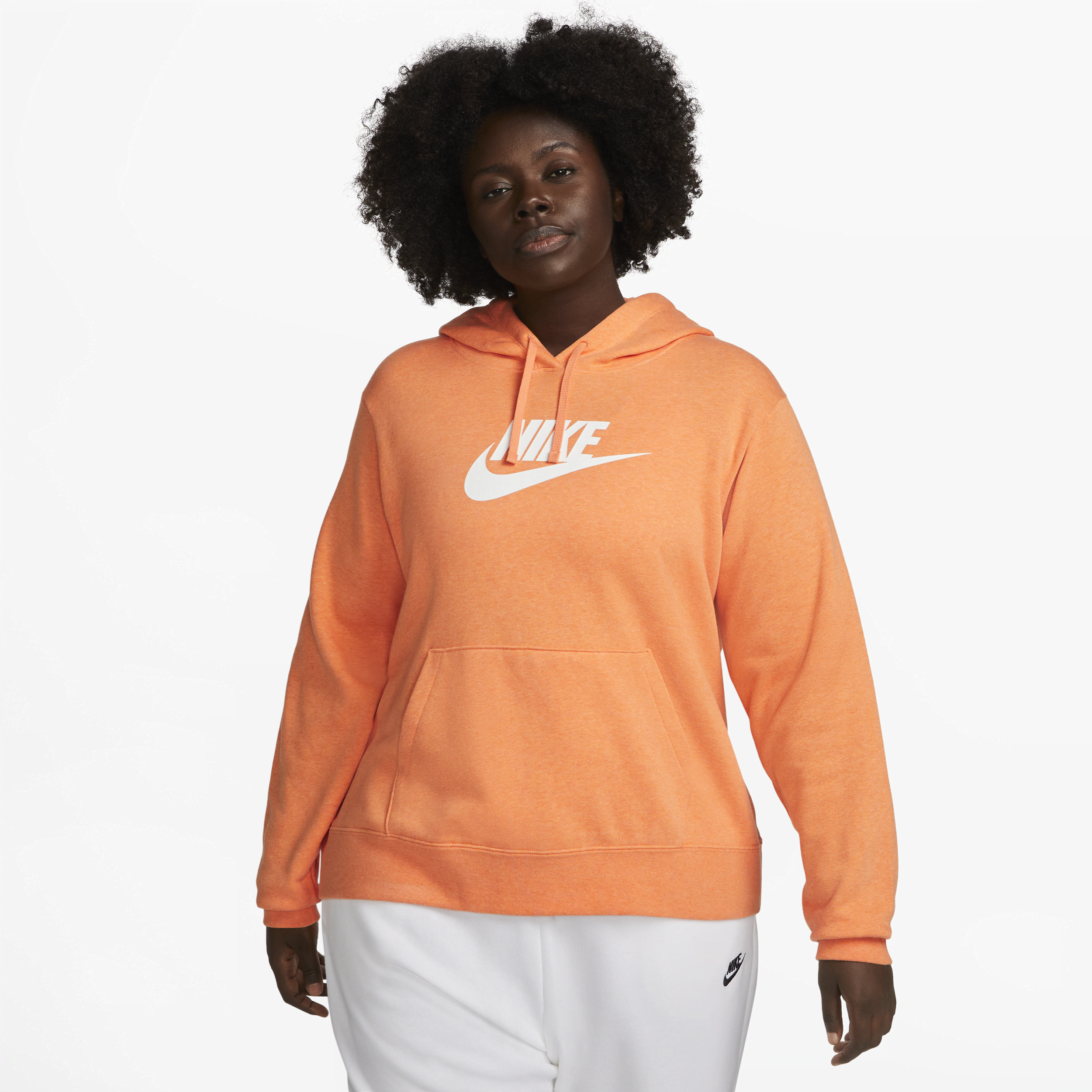 Nike Women's  Sportswear Club Fleece Pullover Hoodie (plus Size) In Orange