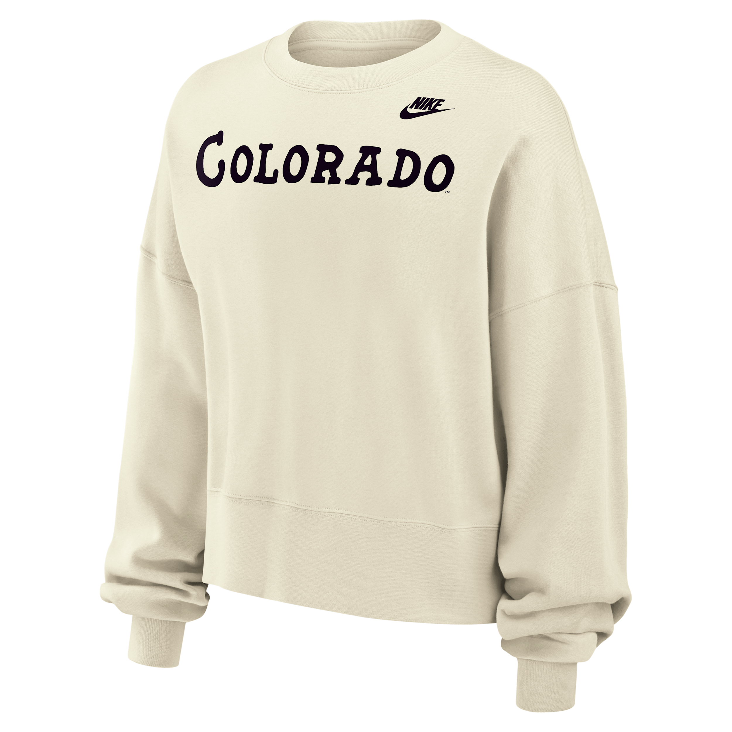 Colorado Buffaloes Phoenix Fleece Nike Women's Football Crew-Neck Sweatshirt in White | W33302P403COLO-SAI