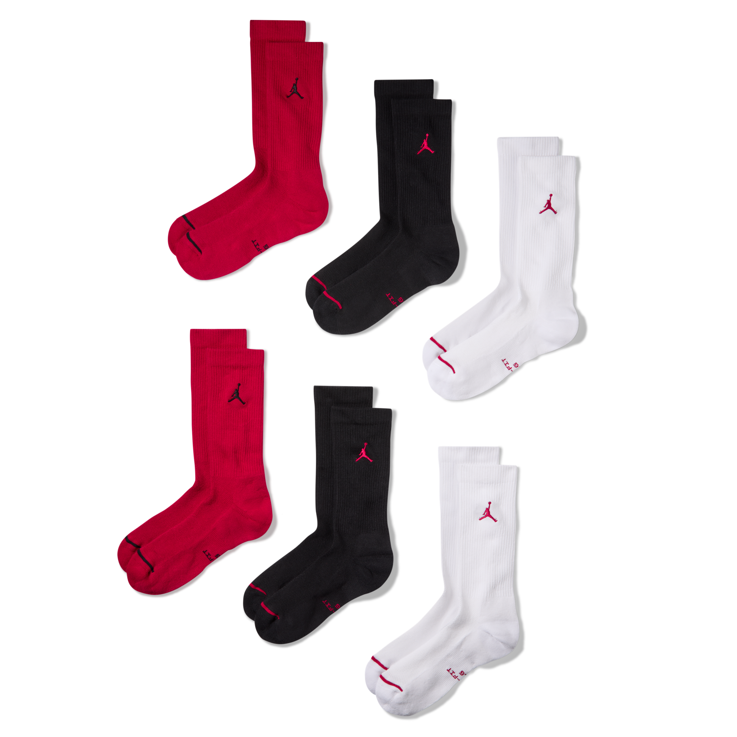 Jordan Everyday Elevated Crew Socks (6 Pairs) in Multicolor | IR6326-901