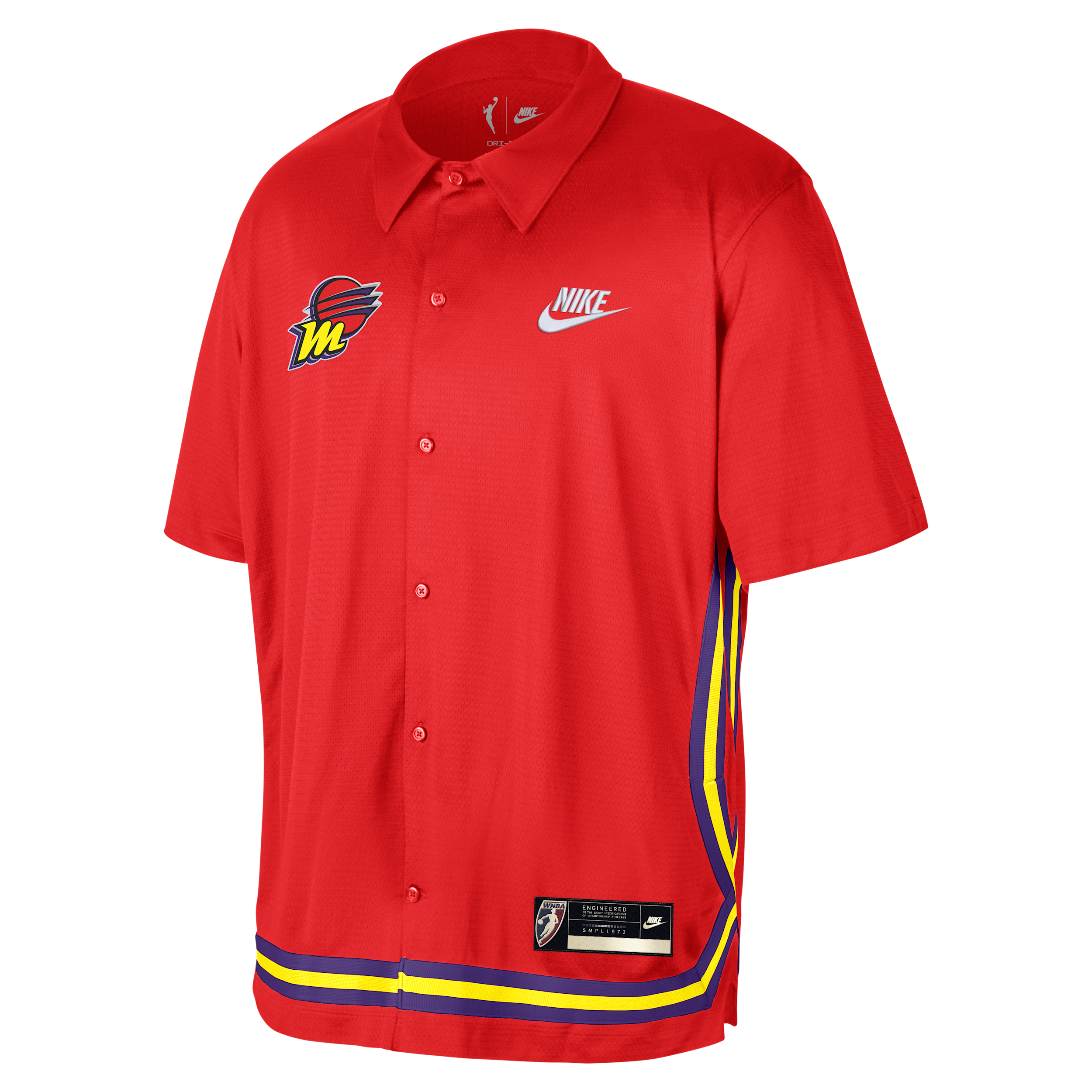 Nike Men's and Women's Red Phoenix Mercury Throwback Lightweight Dri-fit Button-Up Court Origins Shirt - Red