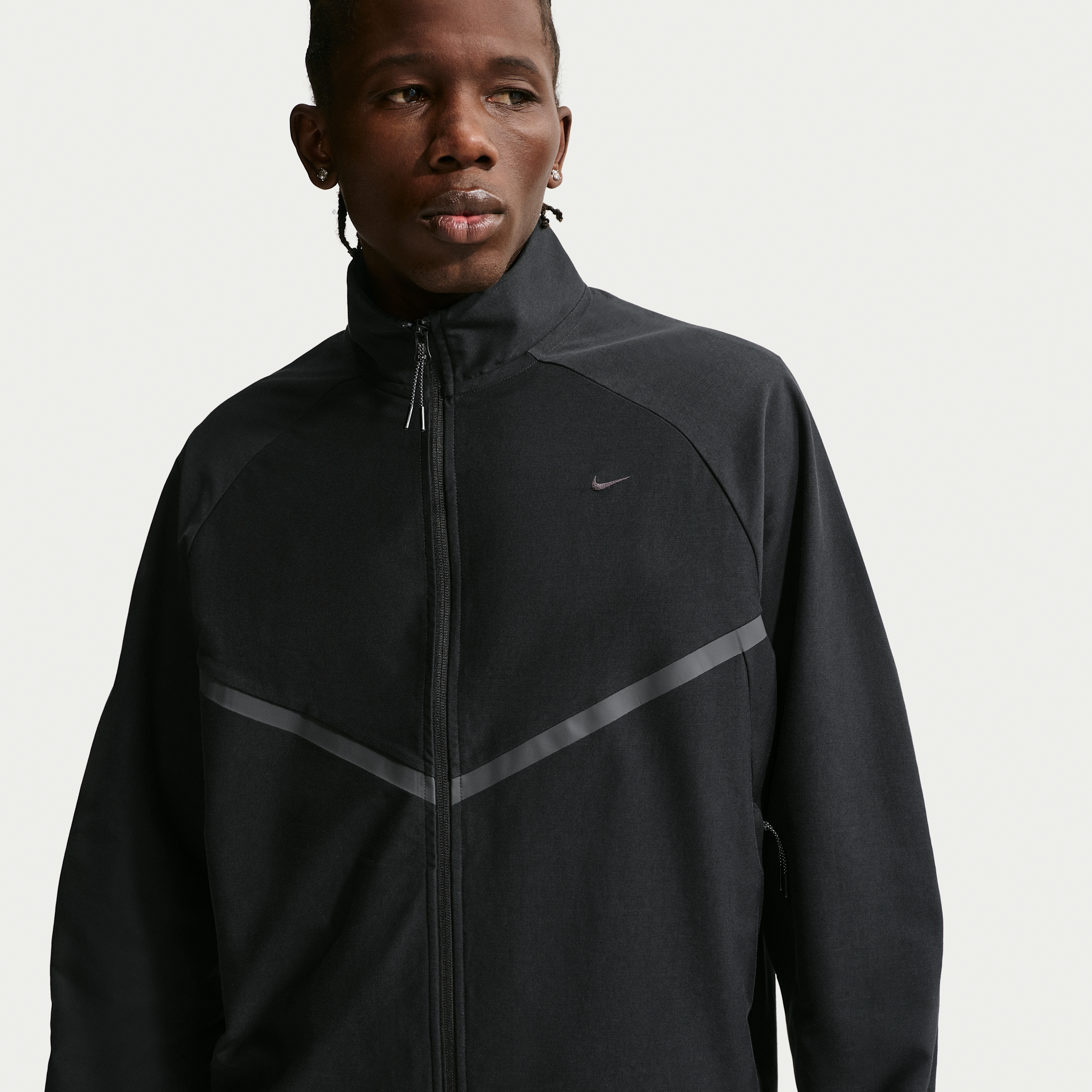 Men's Nike Sportswear Tech Dri-FIT Shori Knit Track Jacket in Black | IM1335-010