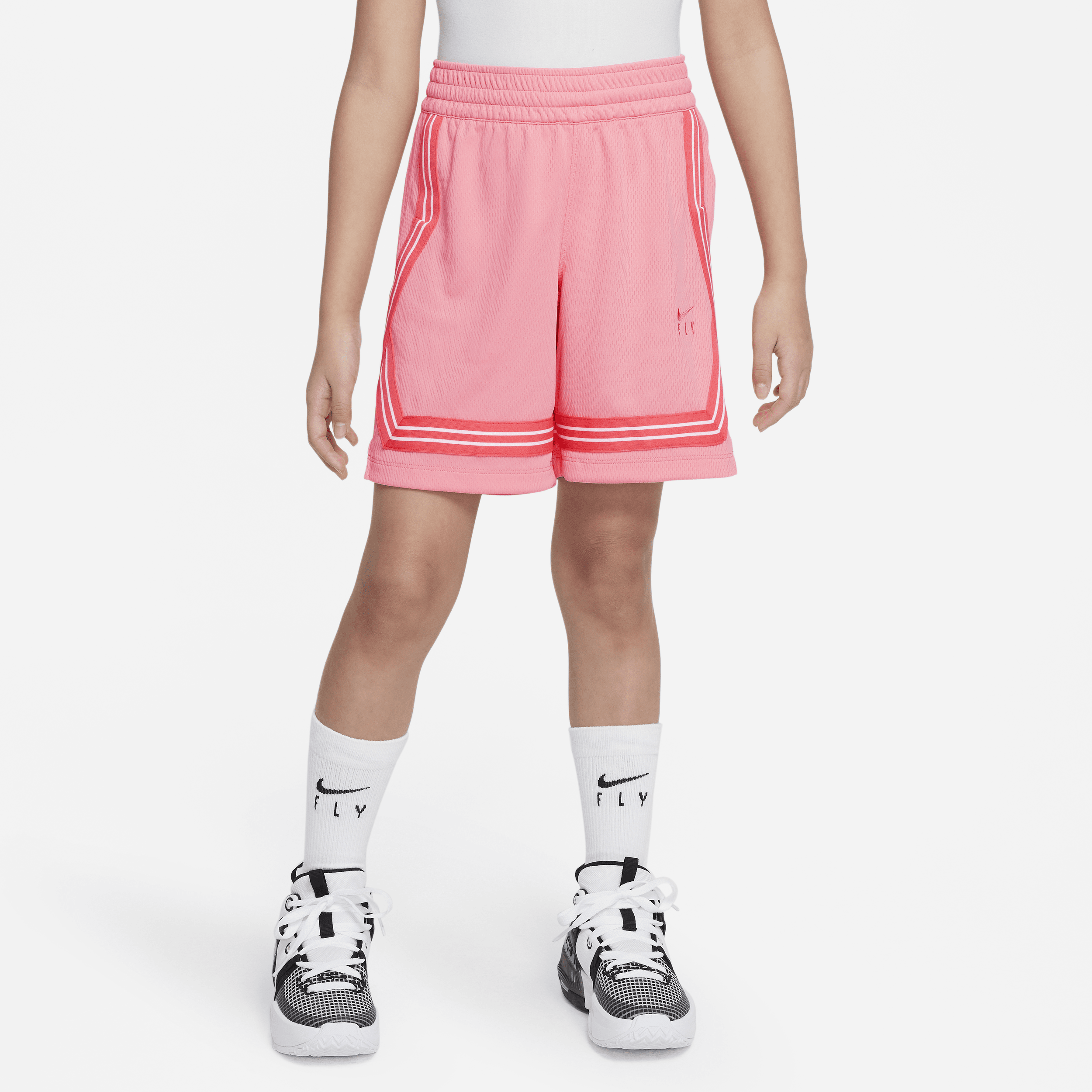 Nike Fly Crossover Big Kids' (girls') Basketball Shorts In Coral Chalk/sea Coral