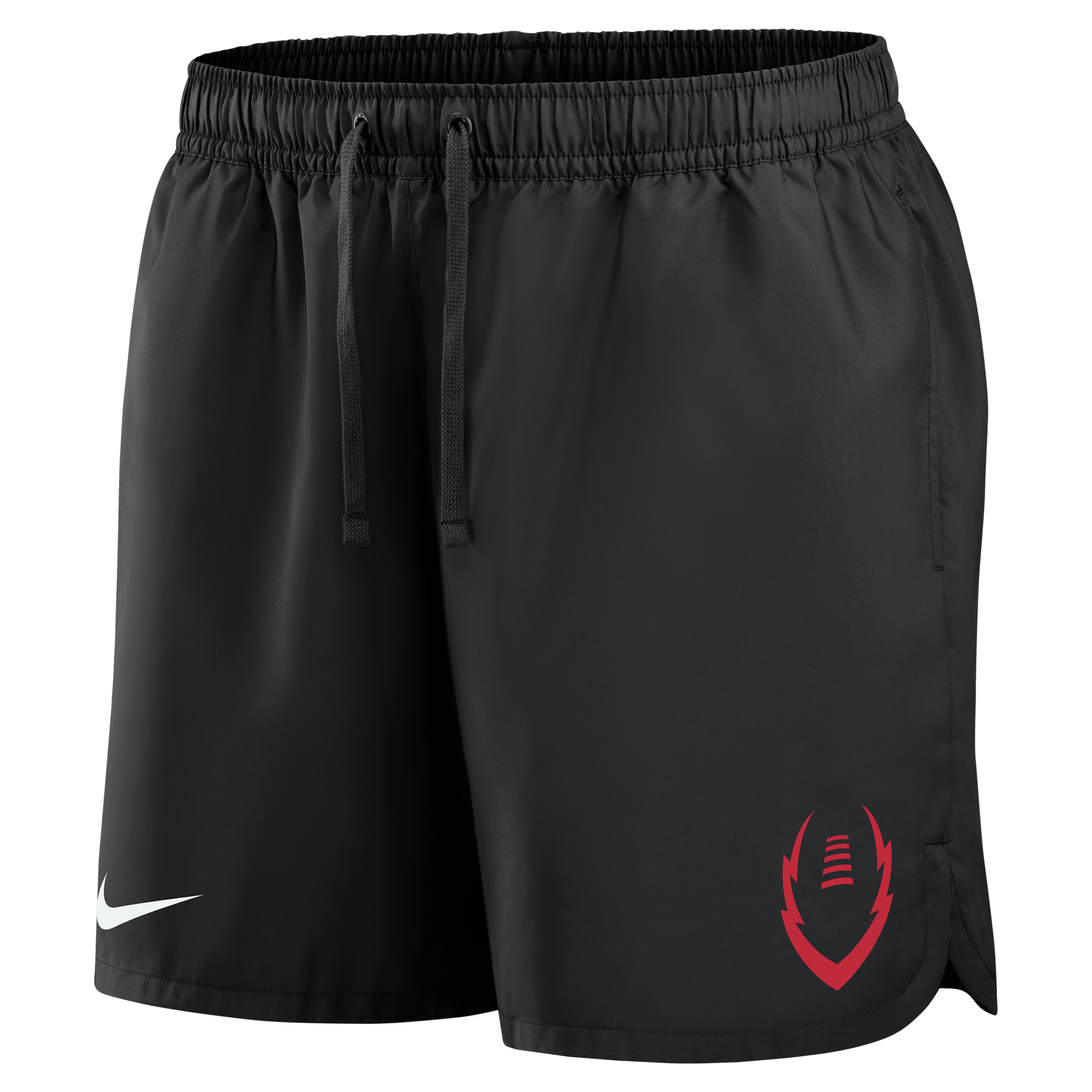 Nike Men's Swoosh Football Woven Flow Shorts in Black | M73578P485NKFB-BLK