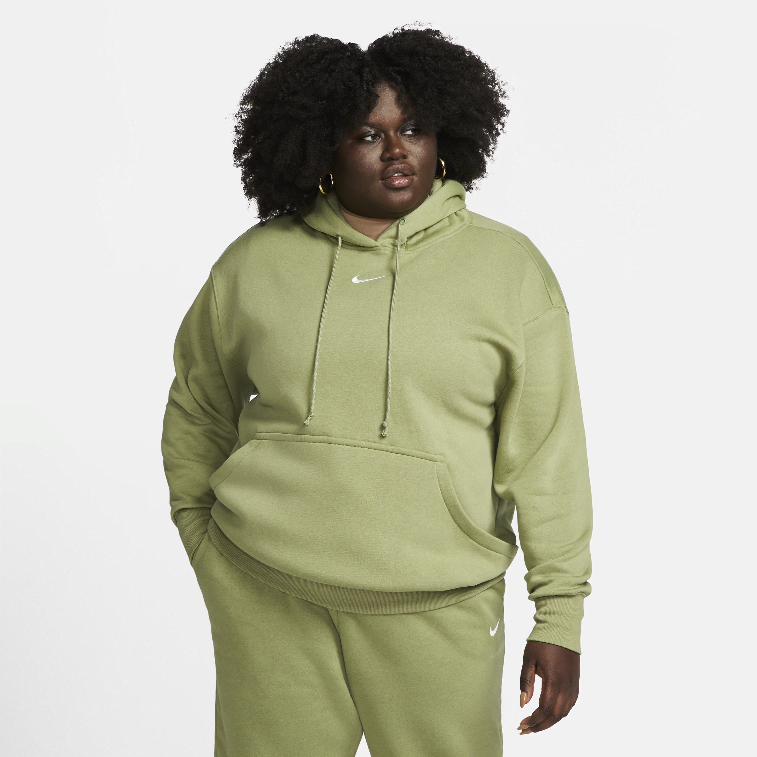 Nike Women's  Sportswear Phoenix Fleece Oversized Pullover Hoodie (plus Size) In Green