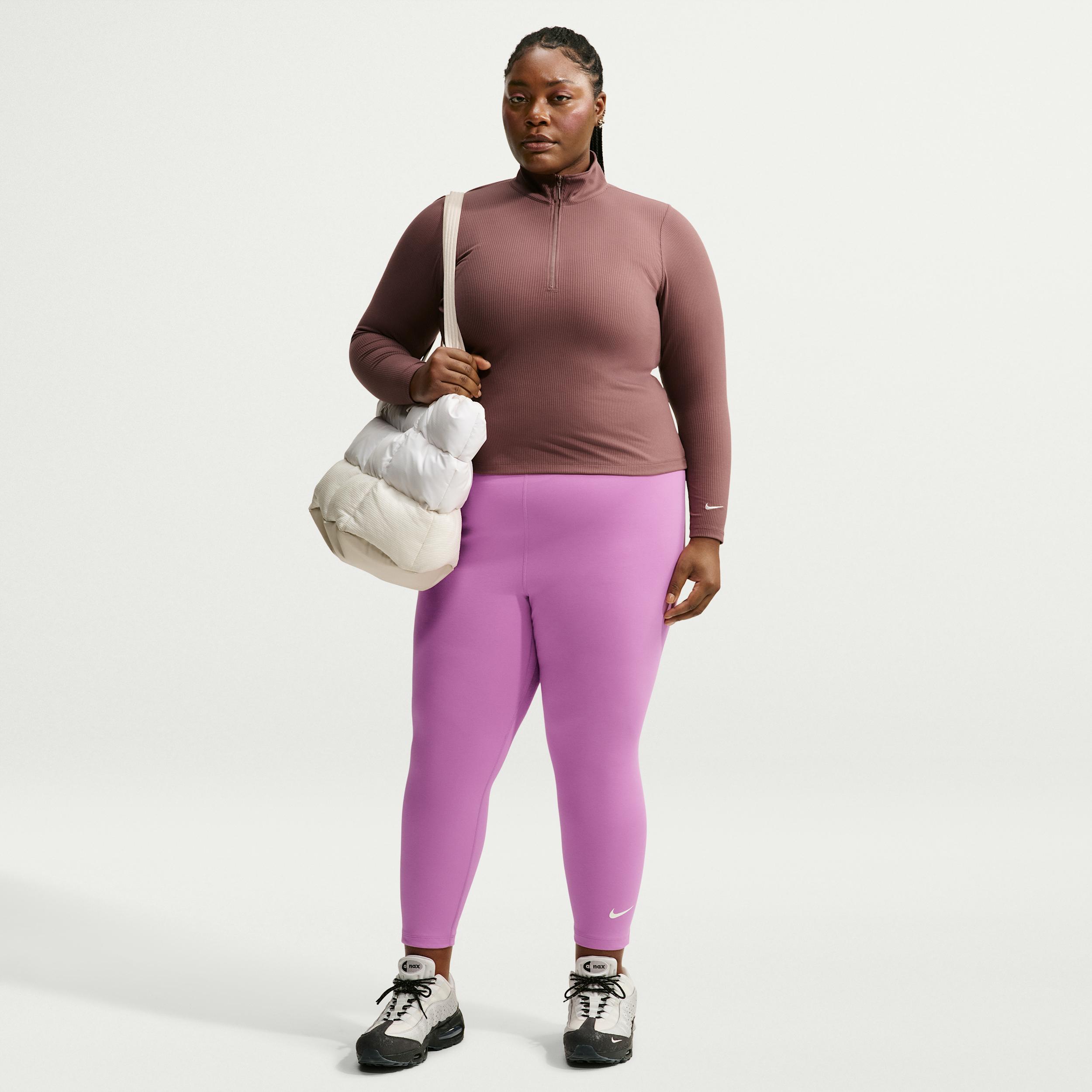 Women's Nike Sportswear Classic High-Waisted 7/8 Leggings (Plus Size) in Purple | FB3095-503