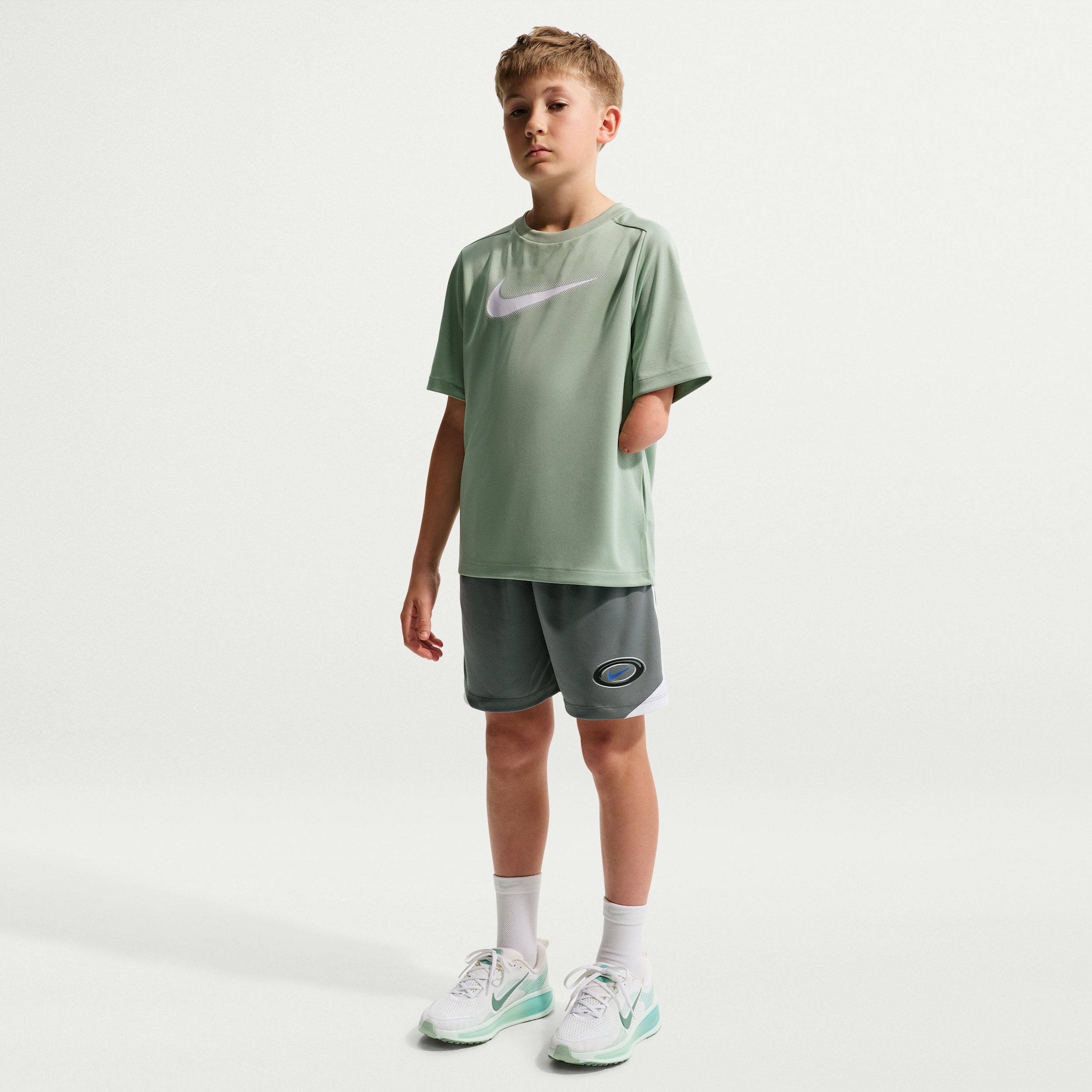 Nike Multi Big Kids' (Boys') Dri-FIT Knit Shorts in Grey | IF2502-084