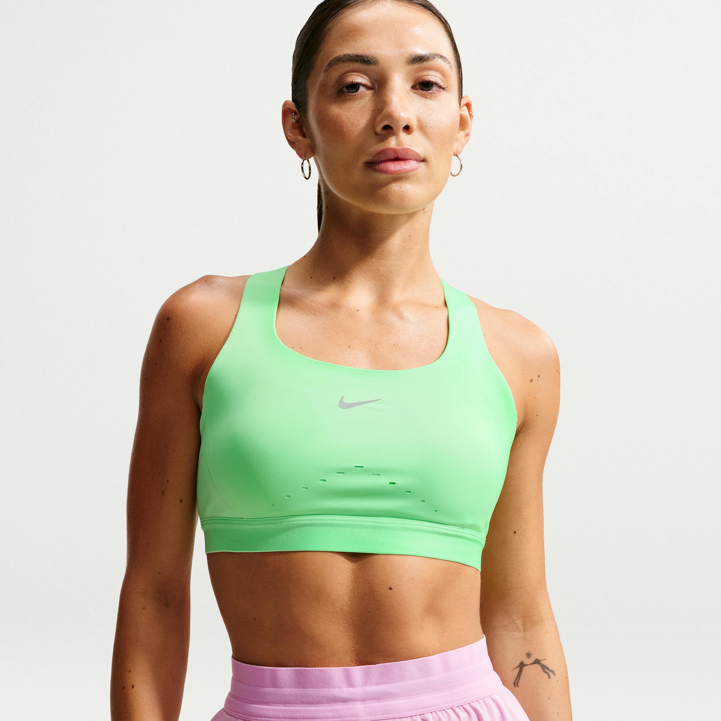 Nike Women's Swift High-Support Lightly Lined Sports Bra in Green | HM5220-336