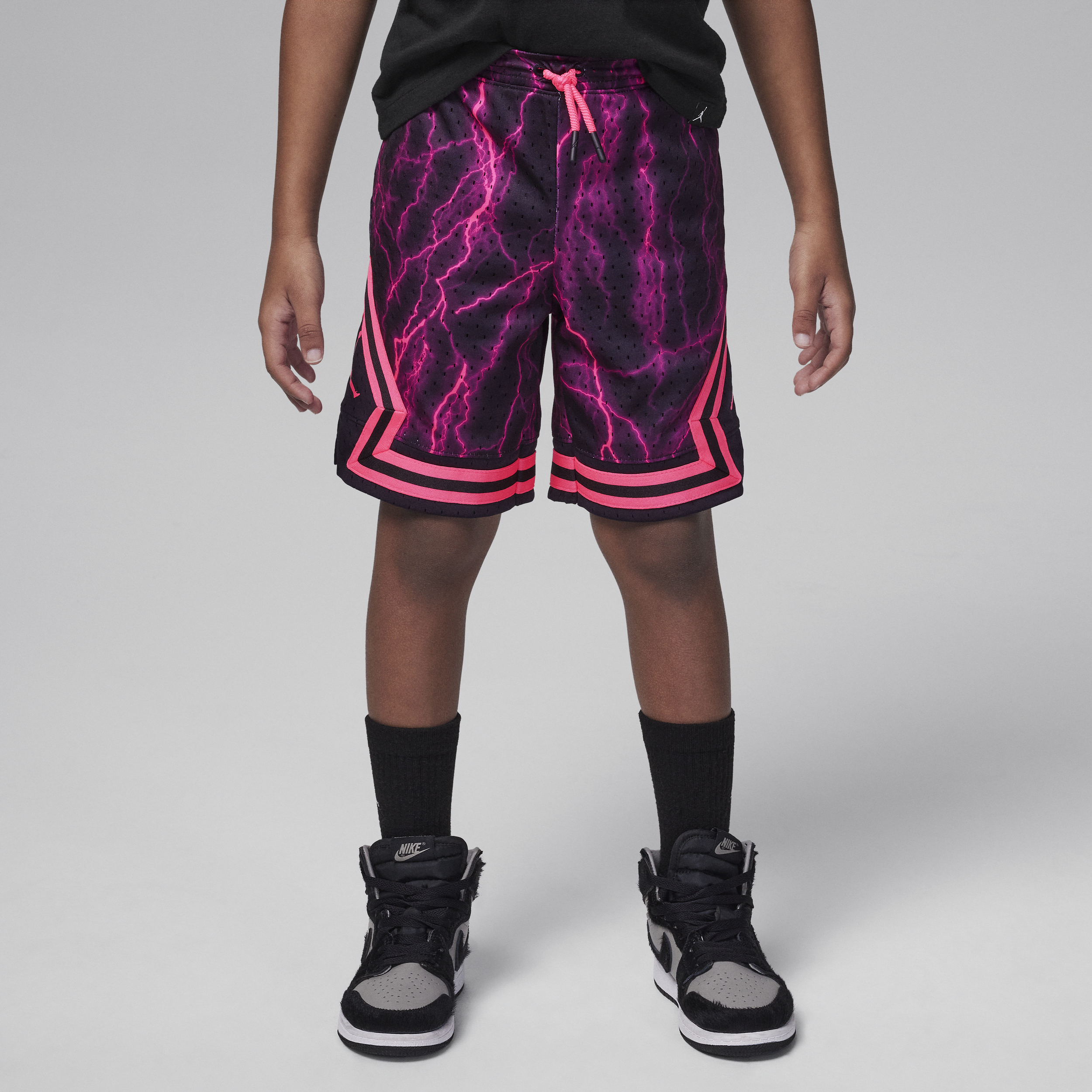 Jordan Dri-fit Mj Diamond Little Kids' Printed Shorts In Black