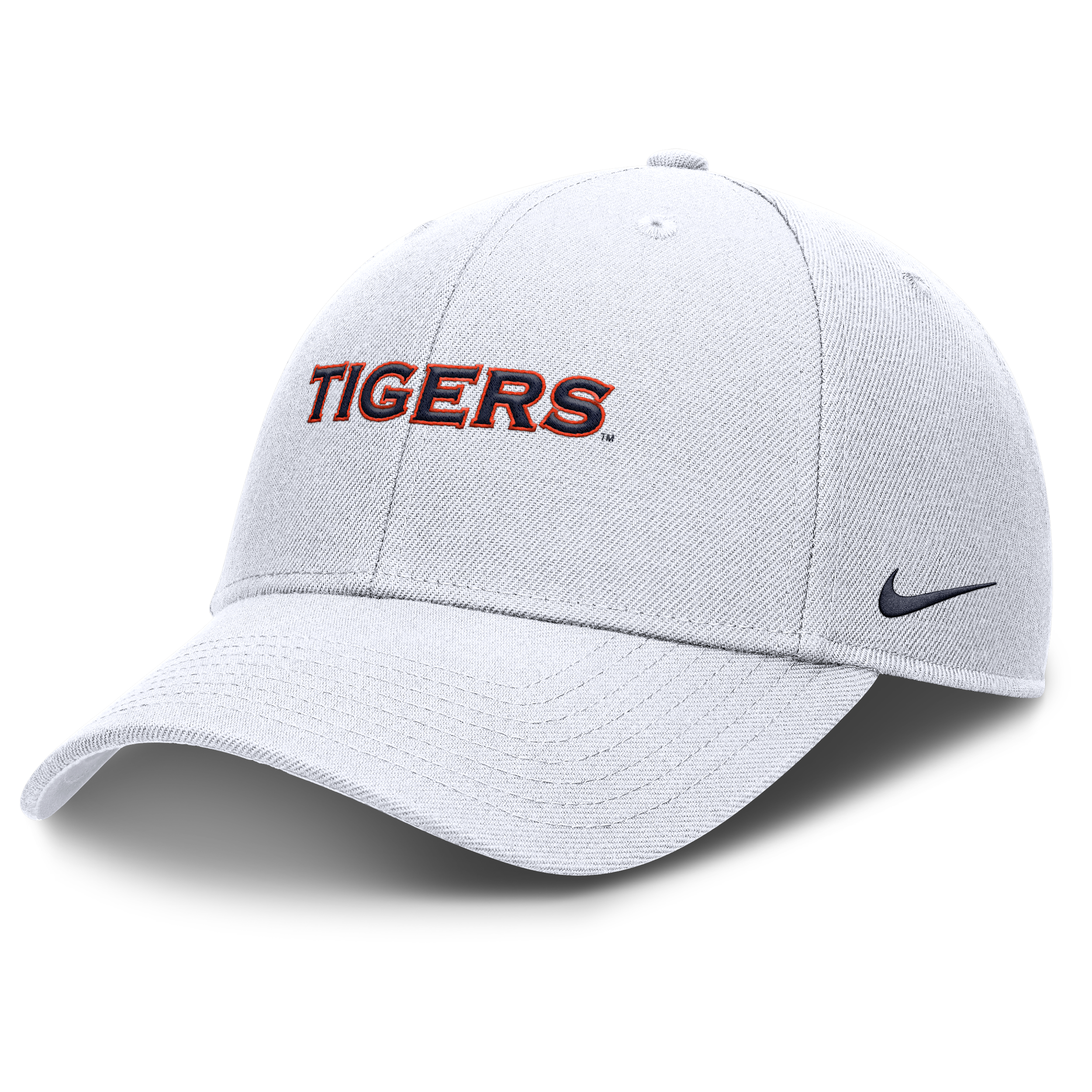 Nike Men's White Auburn Tigers 2025 On-field Gameday Rise Adjustable Hat In Blue