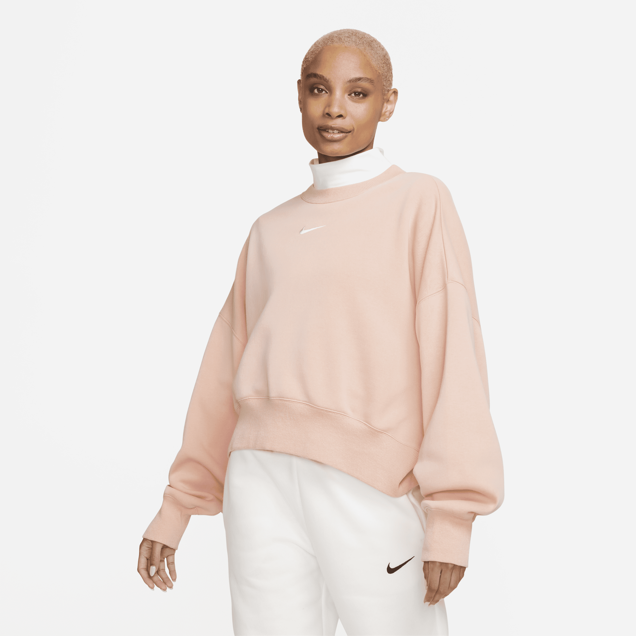Nike Women's  Sportswear Phoenix Fleece Over-oversized Crewneck Sweatshirt In Pink