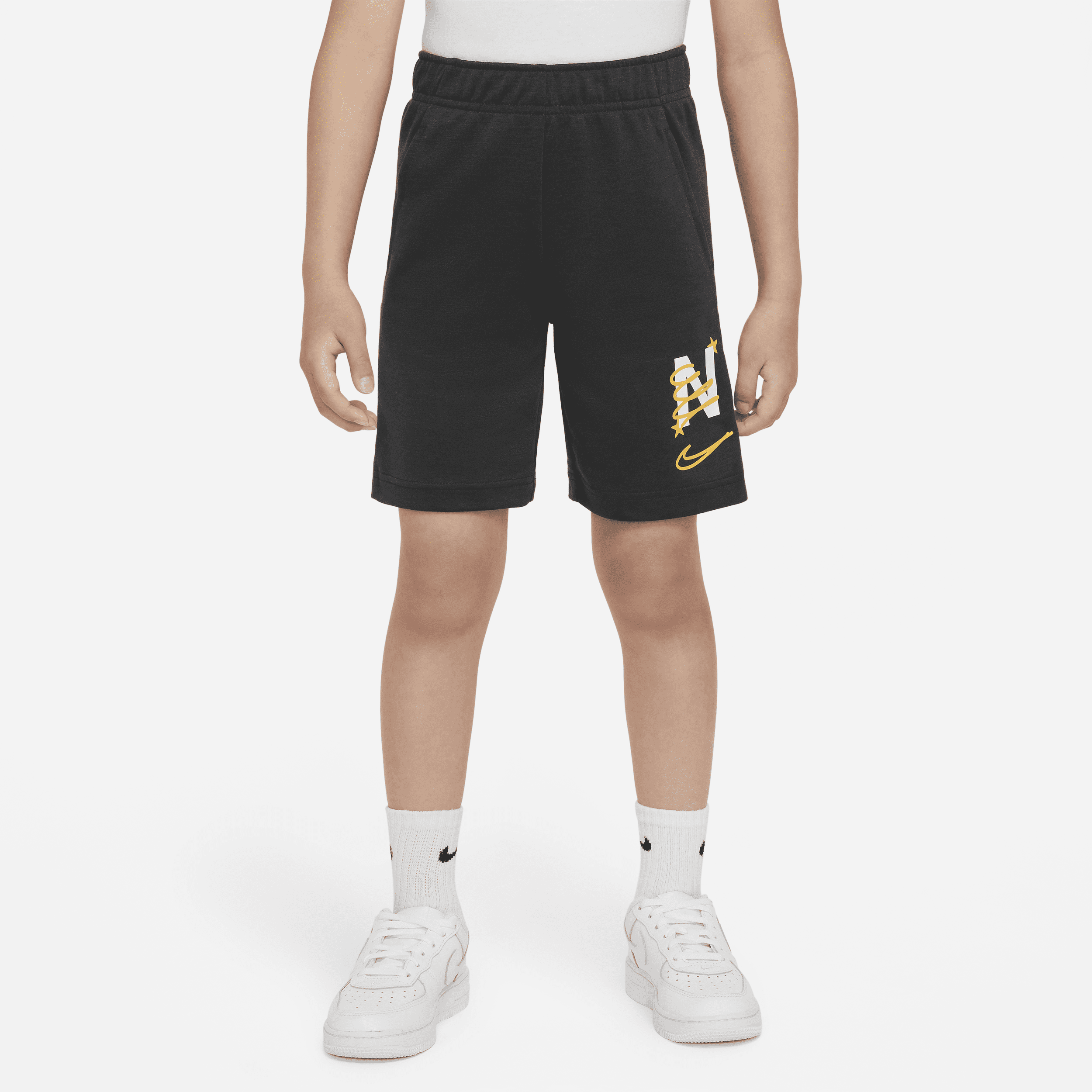 Nike Little Kids' Dri-fit Doodle Shorts In Grey