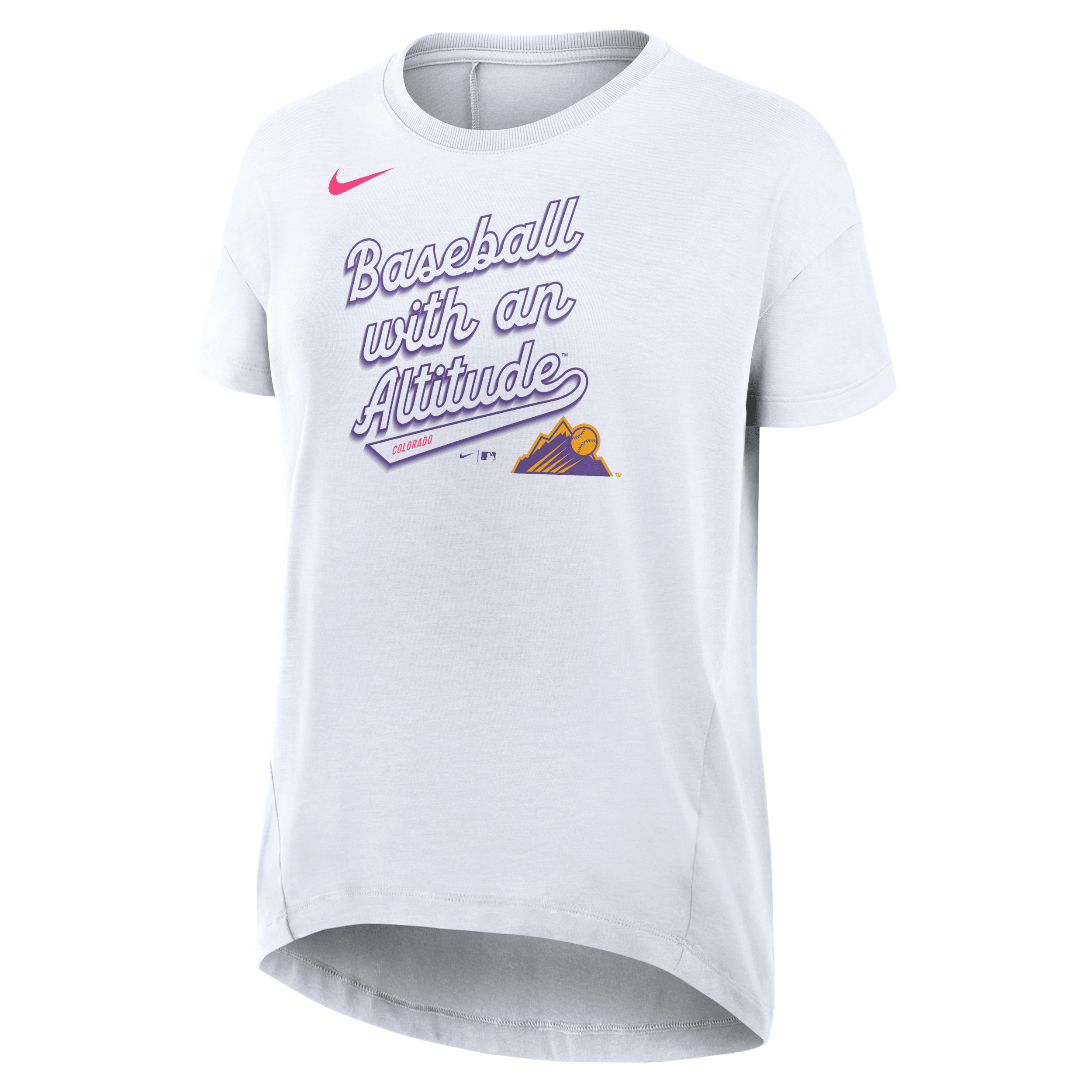 Nike White Colorado Rockies 2025 City Connect Flowy Fashion Tri-blend Performance T-shirt In White