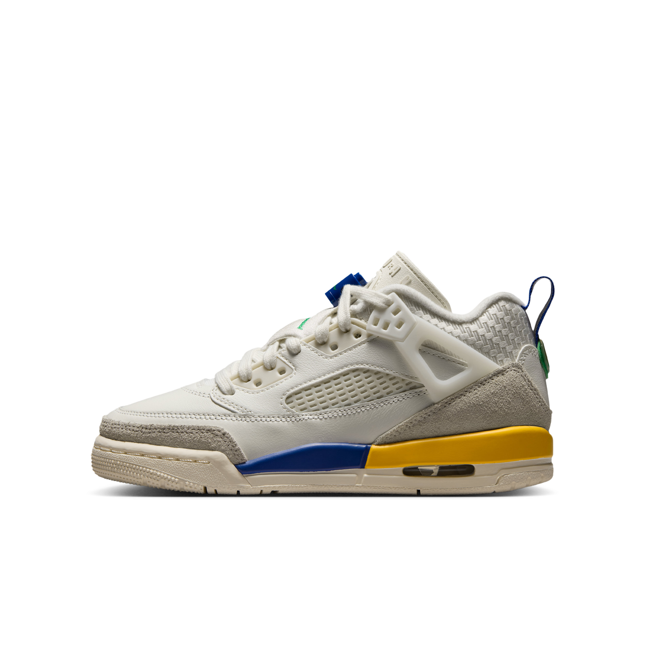 Jordan Kids' Grade School Spizike Low Shoes, Boys', Size 6.5, Sail/Lucky Green-Old Royal-Phantom-Photon Dust