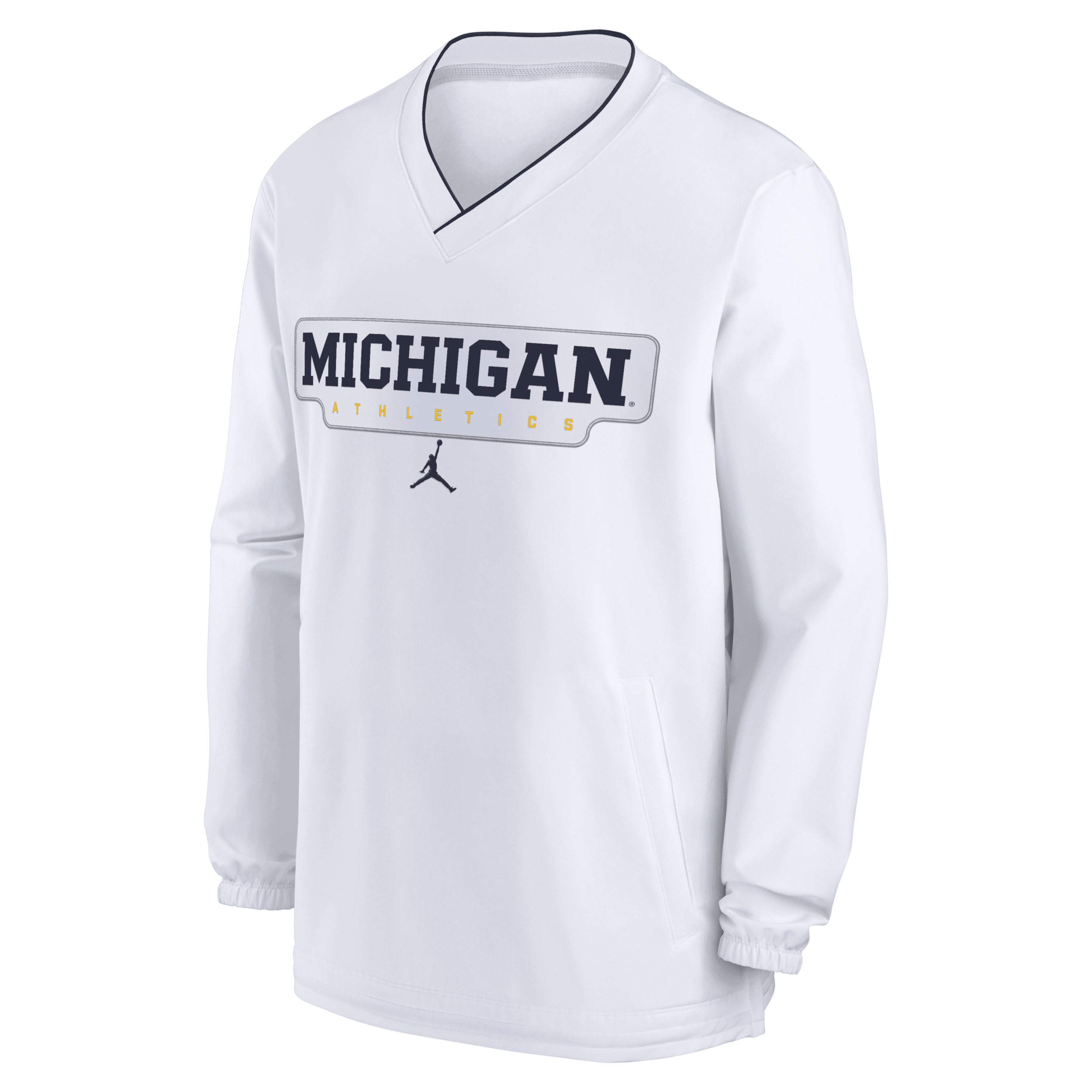 Jordan Michigan Wolverines Sideline Nike Men's College Long-sleeve Windshirt In White