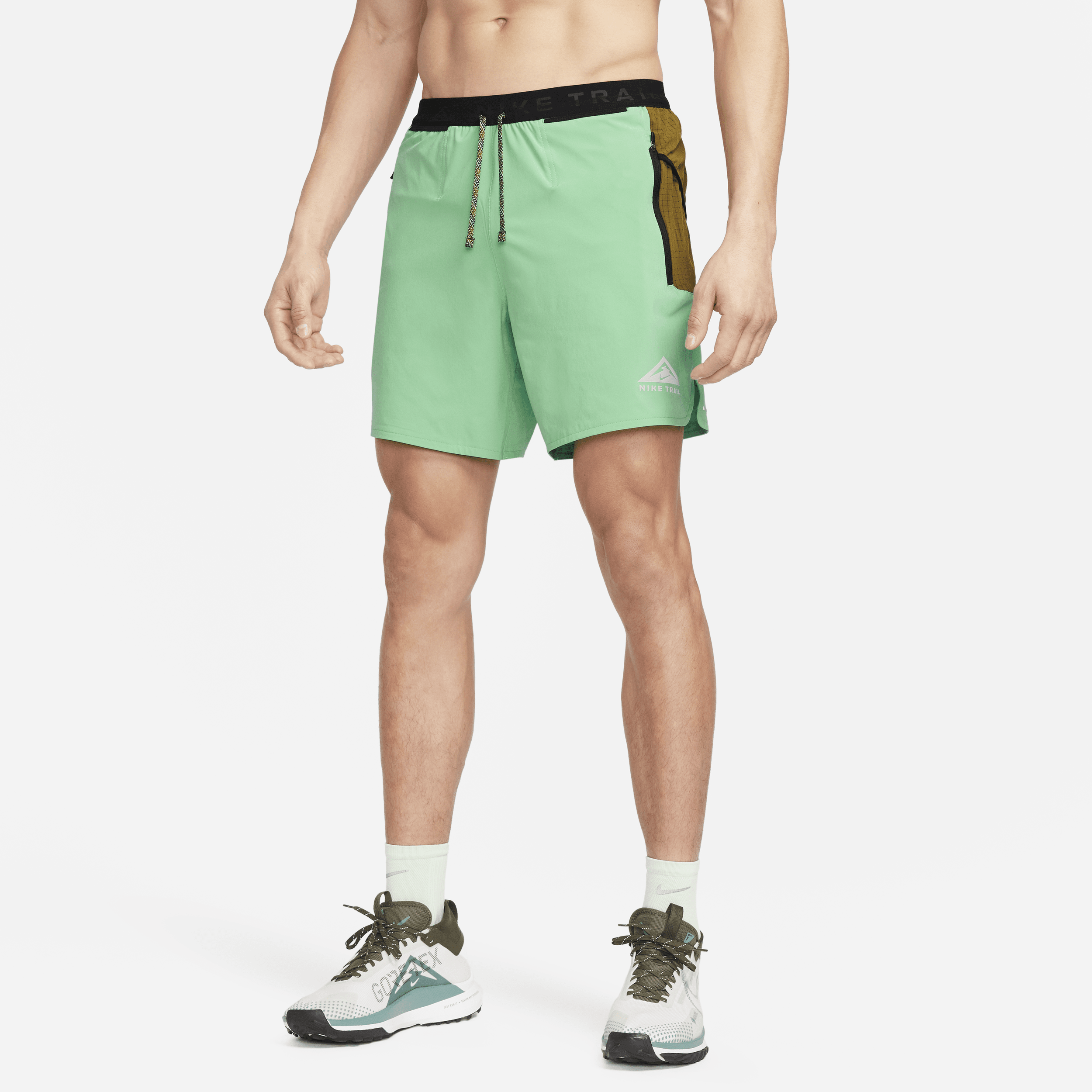 Nike Men's Trail Second Sunrise Dri-fit 5" Brief-lined Running Shorts In Green