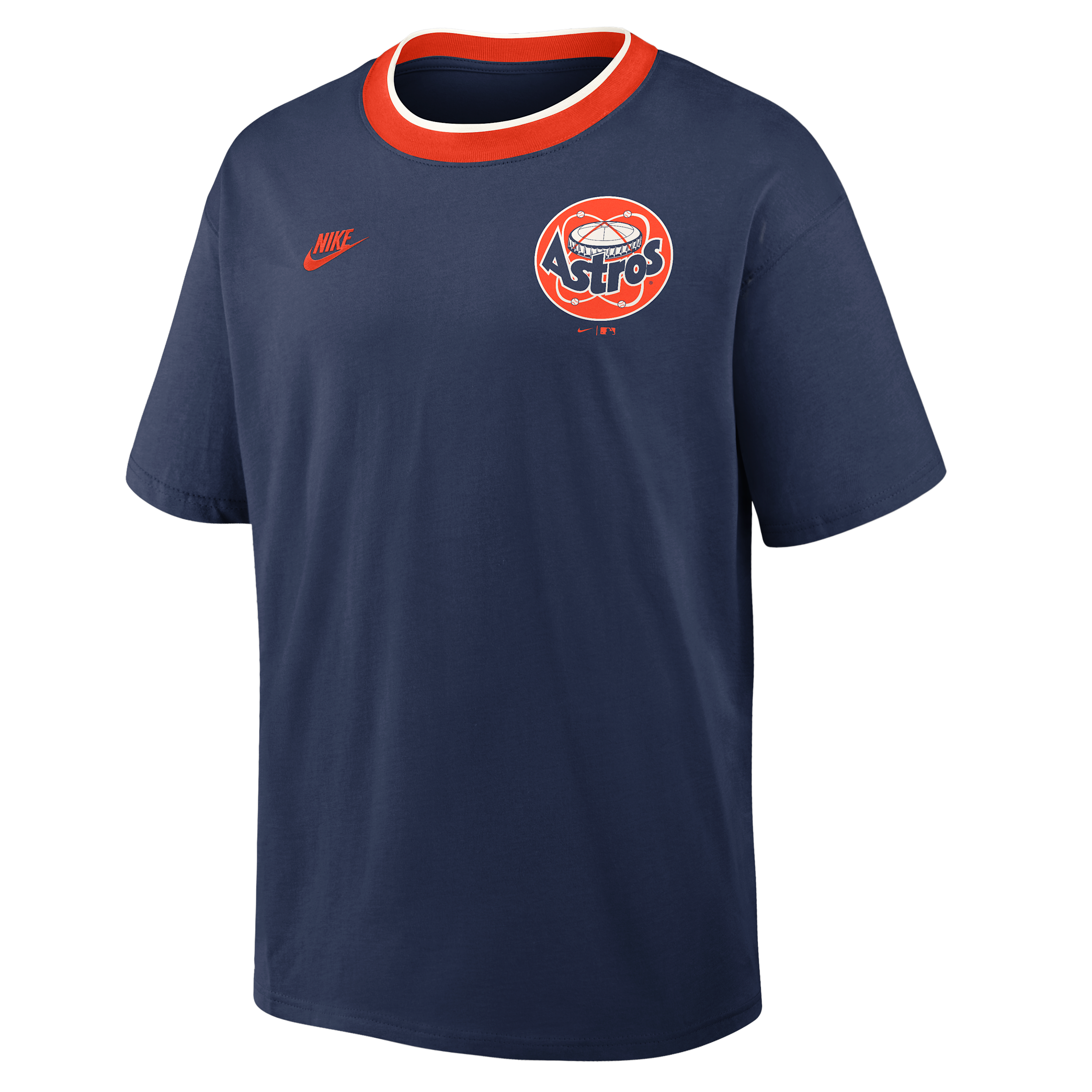 Houston Astros Cooperstown Ringer Nike Men's MLB T-Shirt in Blue | 045Q0H6HHST-N3R