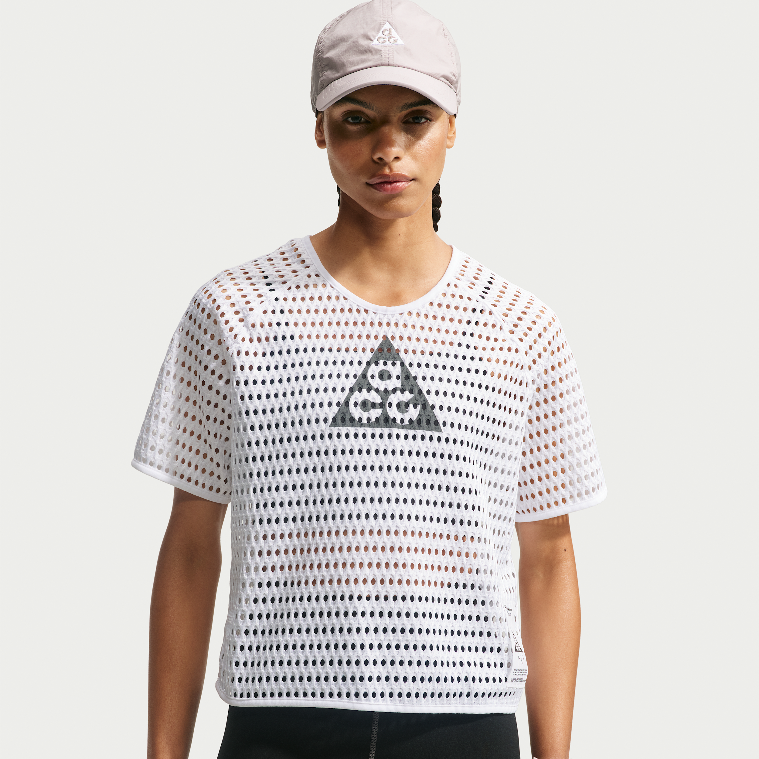 Women's Nike ACG Radical AirFlow Dri-FIT Short-Sleeve Trail Running Top in White | IV5368-100