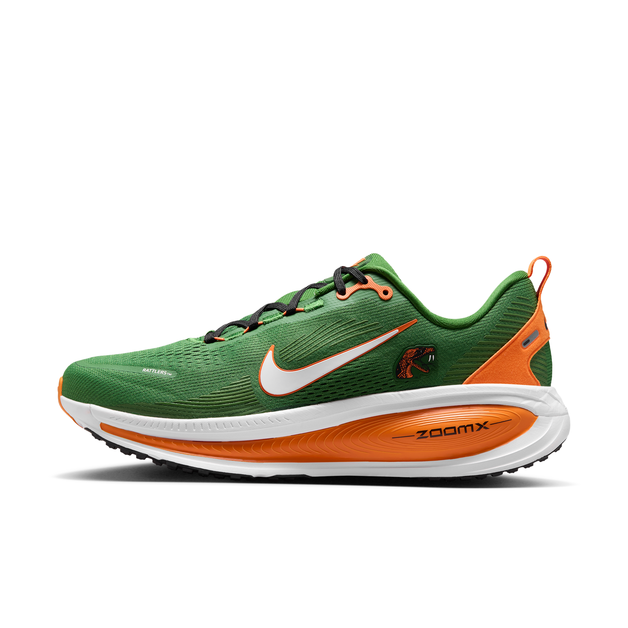 Nike Men's Vomero 18 (Florida A&M) College Road Running Shoes in Green | IR1266-300