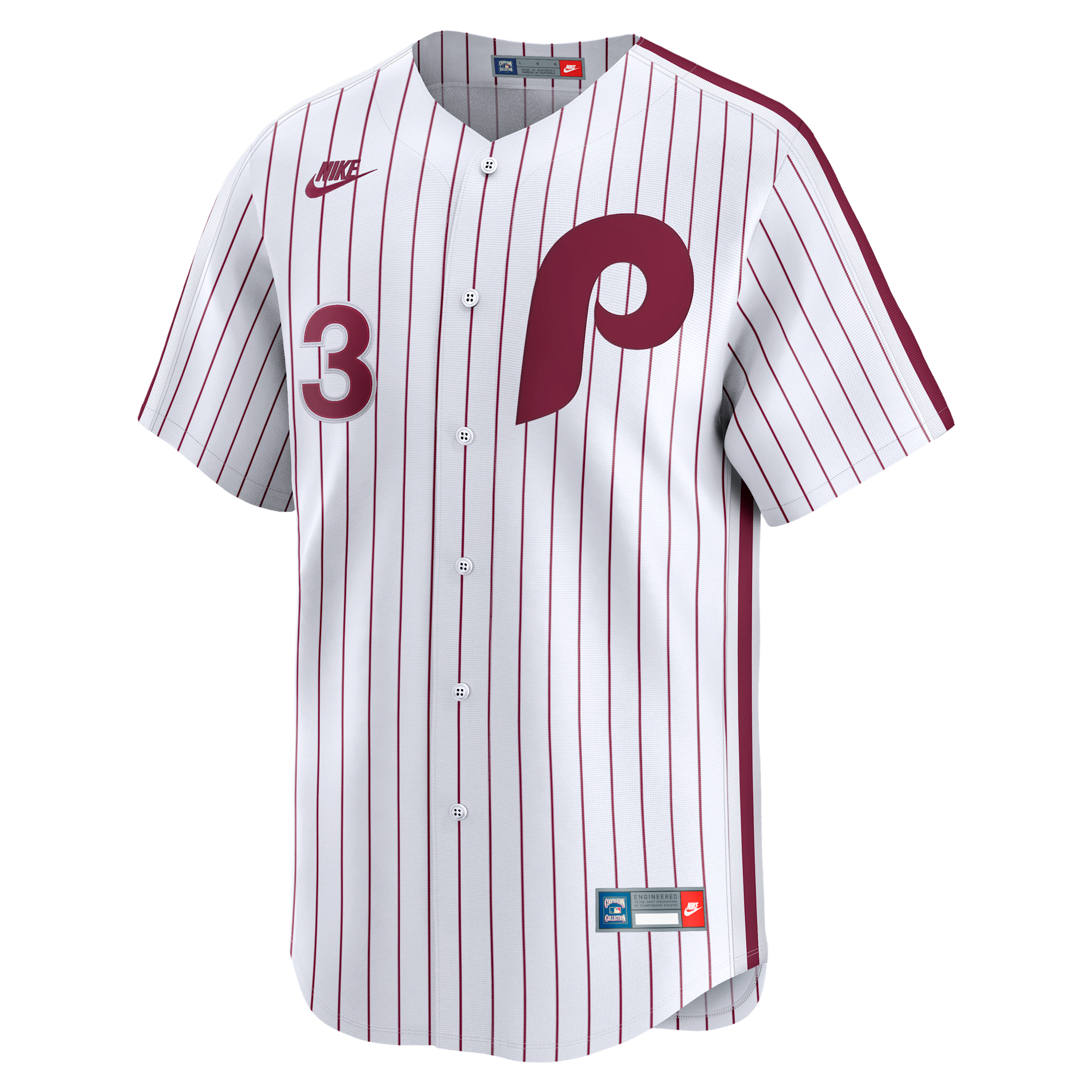 Bryce Harper Philadelphia Phillies Cooperstown Nike Men's Dri-FIT MLB Limited Jersey in White | CO25PHC1PP9-RMS