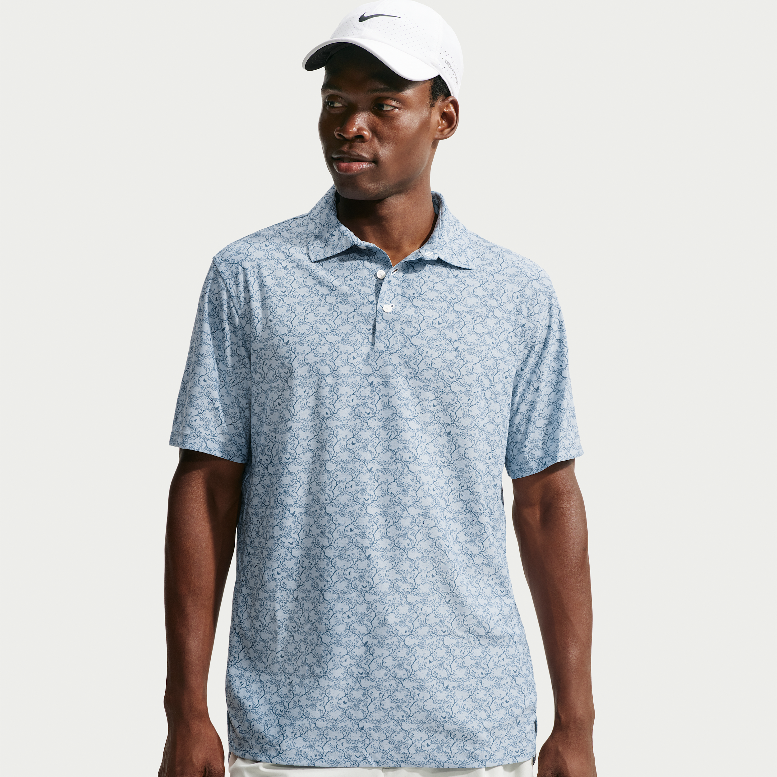 Nike Men's Tailored Performance Microprint Golf Polo in Blue | IO0728-440