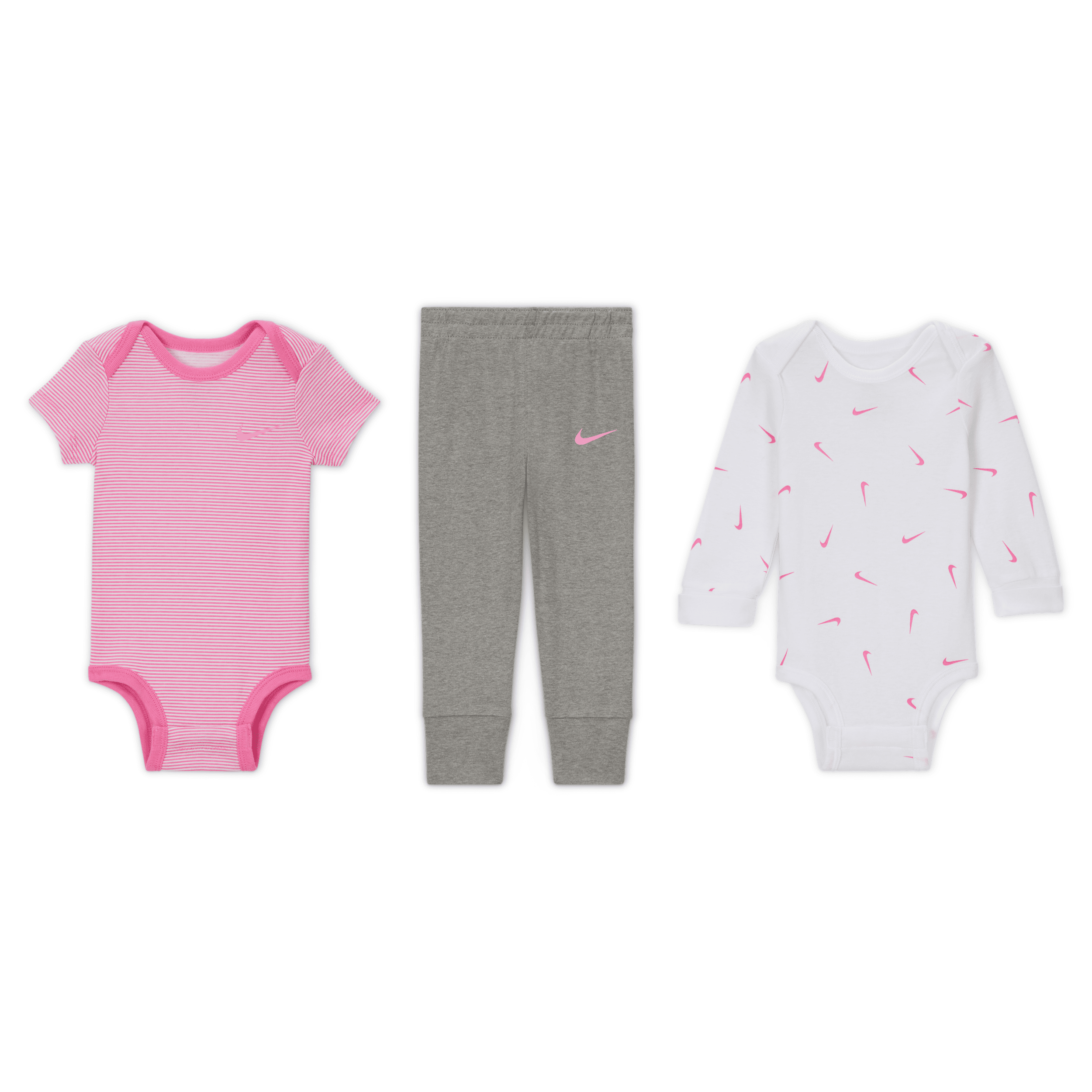 Nike Baby Essentials Baby (0-9m) 3-piece Bodysuits And Pants Set In White