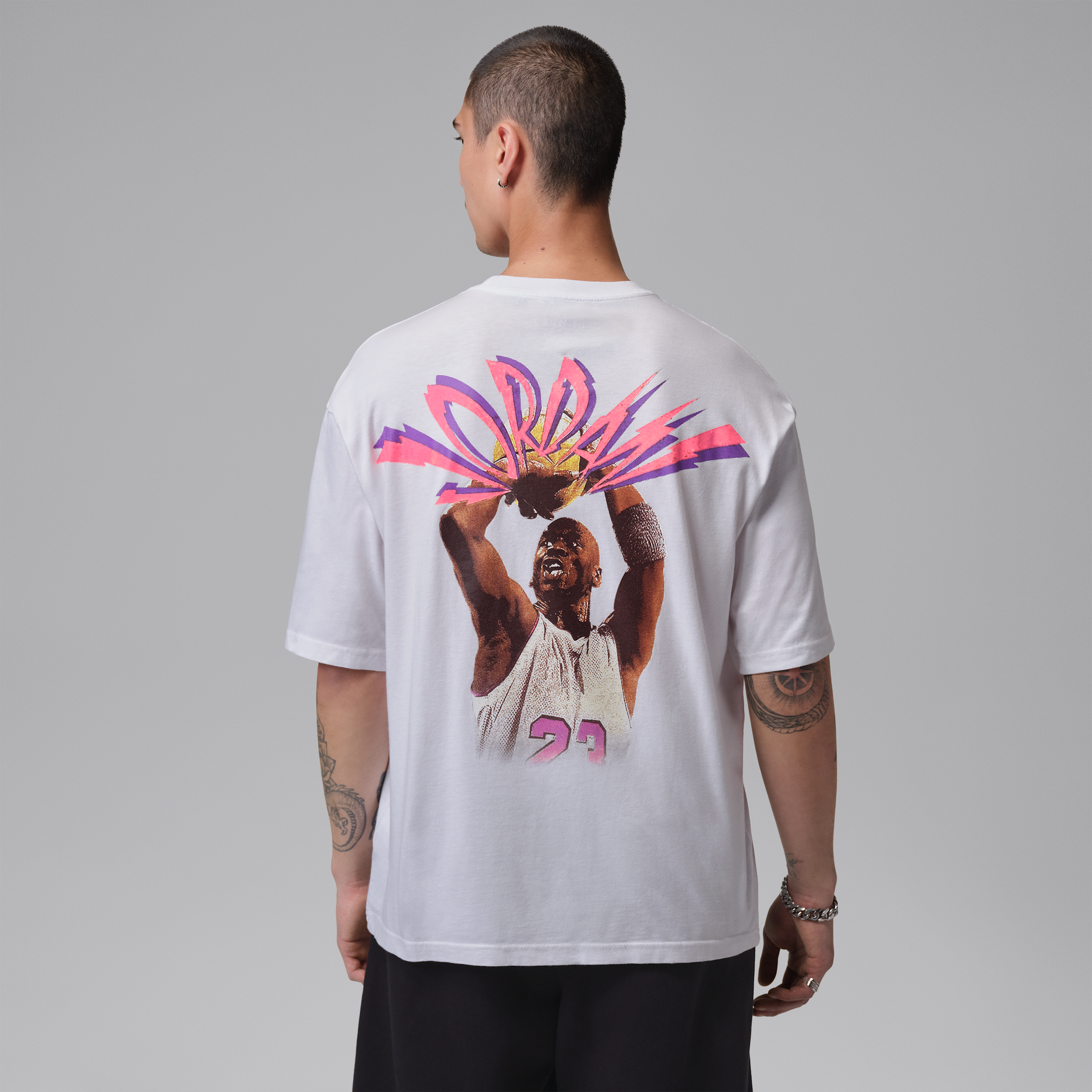 Jordan Men's Flight Retro Graphic T-Shirt, Medium, White