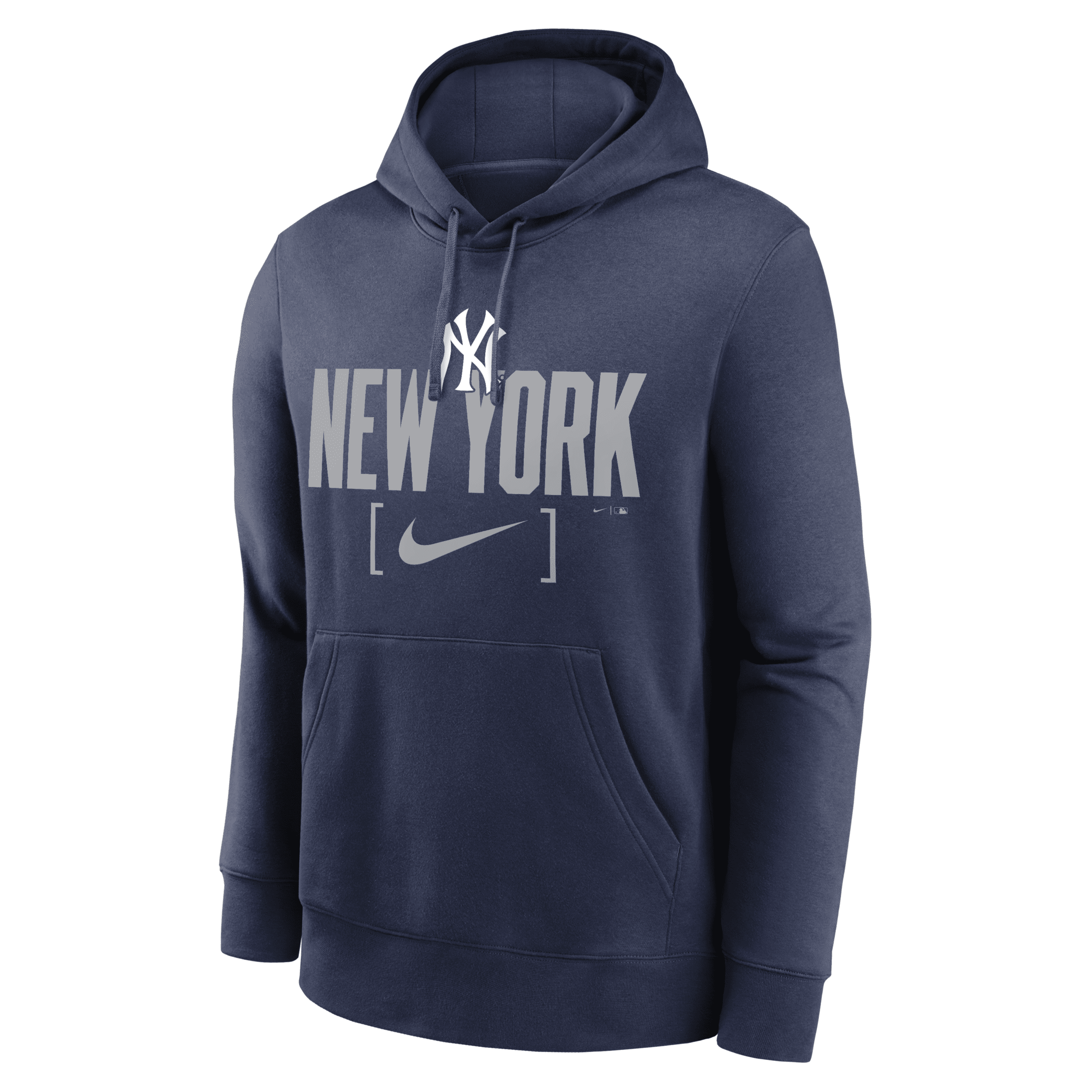 Shop Nike New York Yankees Club Slack  Men's Mlb Pullover Hoodie In Blue