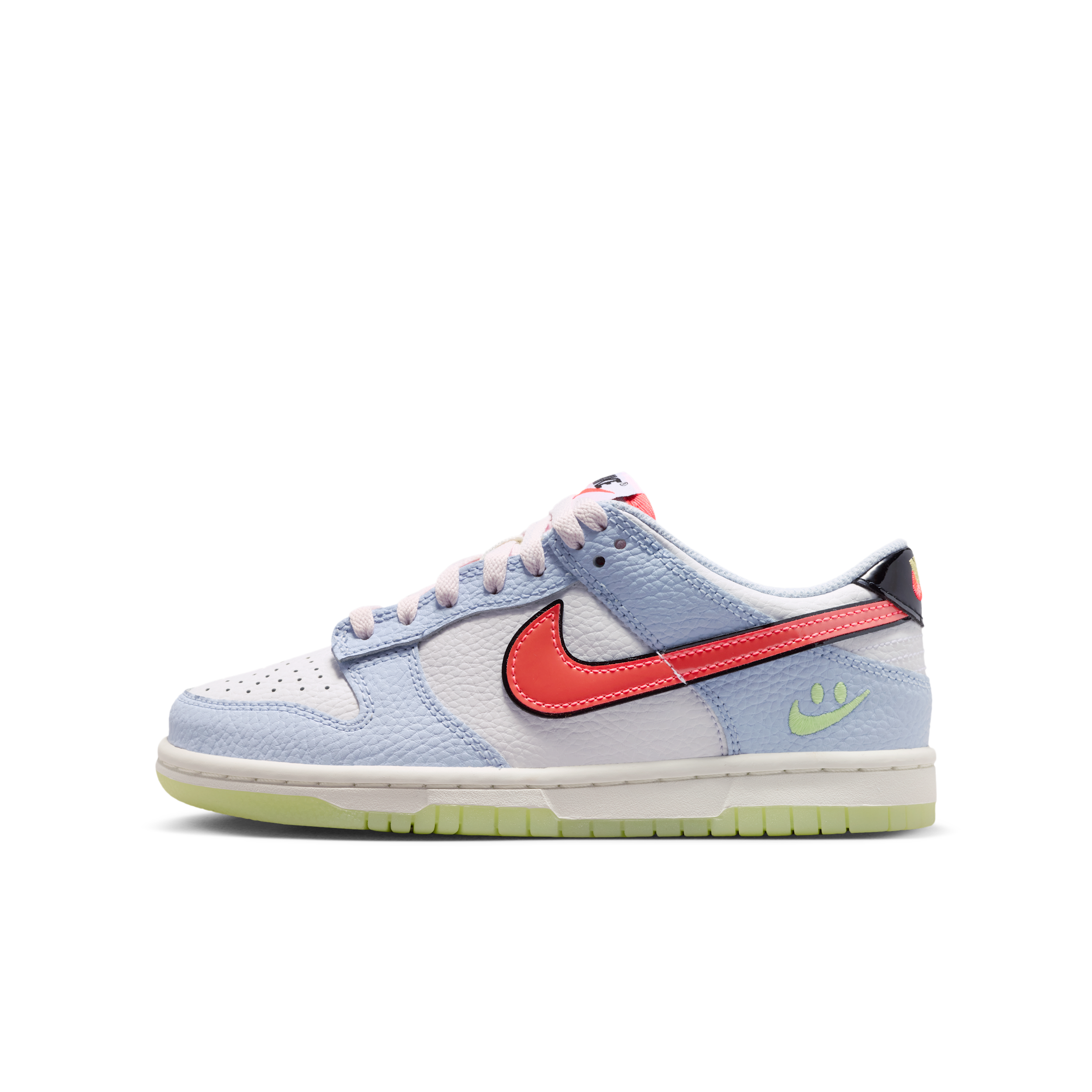 Nike Boys Dunk Low - Boys' Grade School Basketball Shoes - White / Hydrogen Blue / Flash Crimson Size 6.0