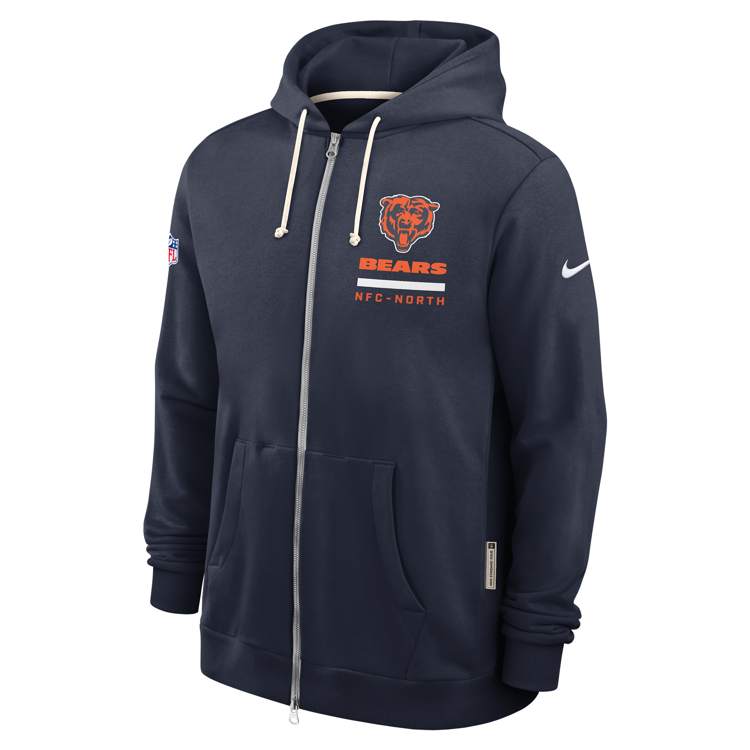Nike Navy Chicago Bears Sideline Utility Player Performance Full-zip Hoodie In Black