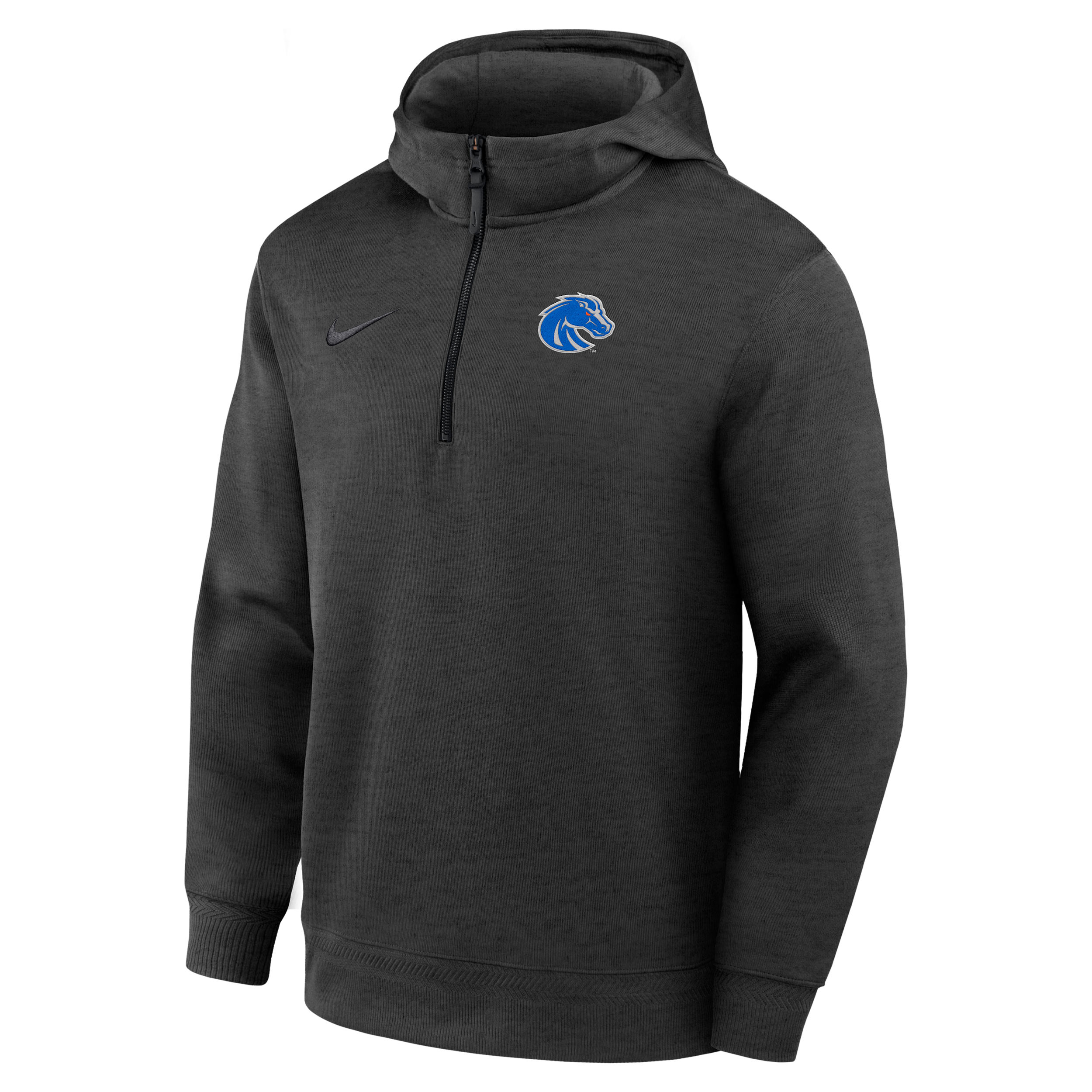 Boise State Coaches Premium Nike Men's Dri-FIT College 1/4-Zip Hoodie in Black | IV8100-010
