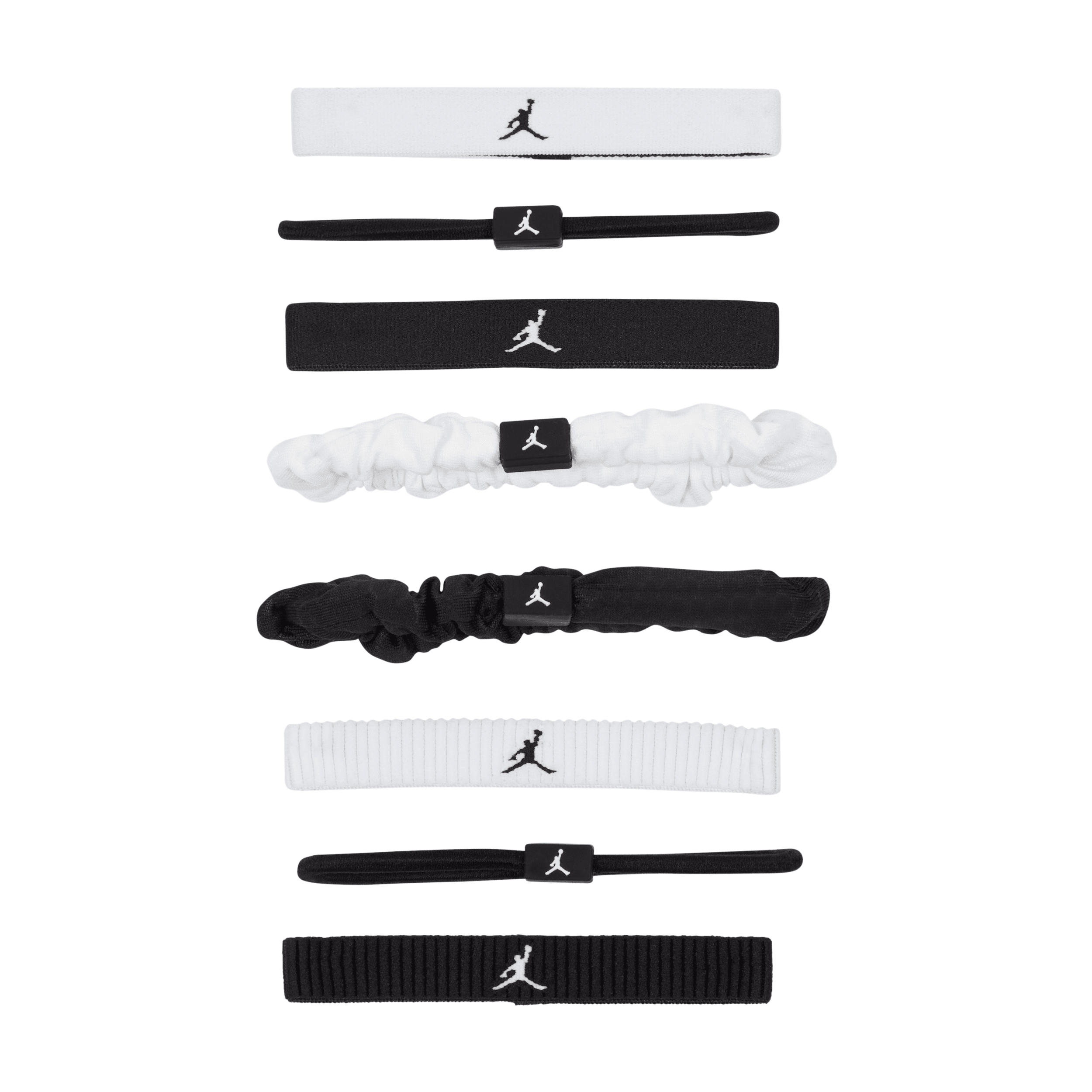 Jordan Sport Mixed Elastic Hair Ties 8-Pack in White J1012025-127 16$