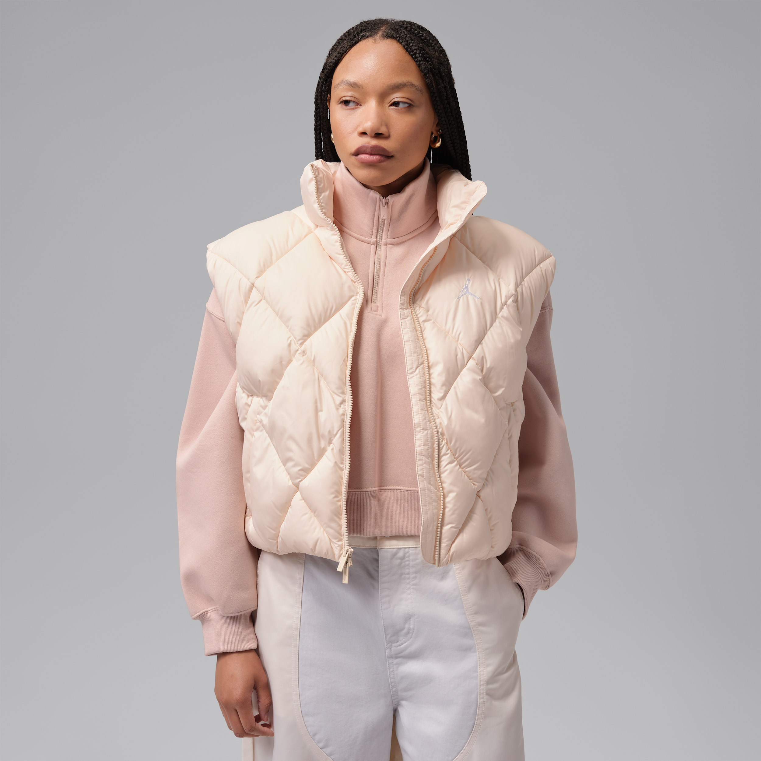 Women's Jordan Brooklyn Therma-FIT Quilted Puffer Vest in White | HV0413-272