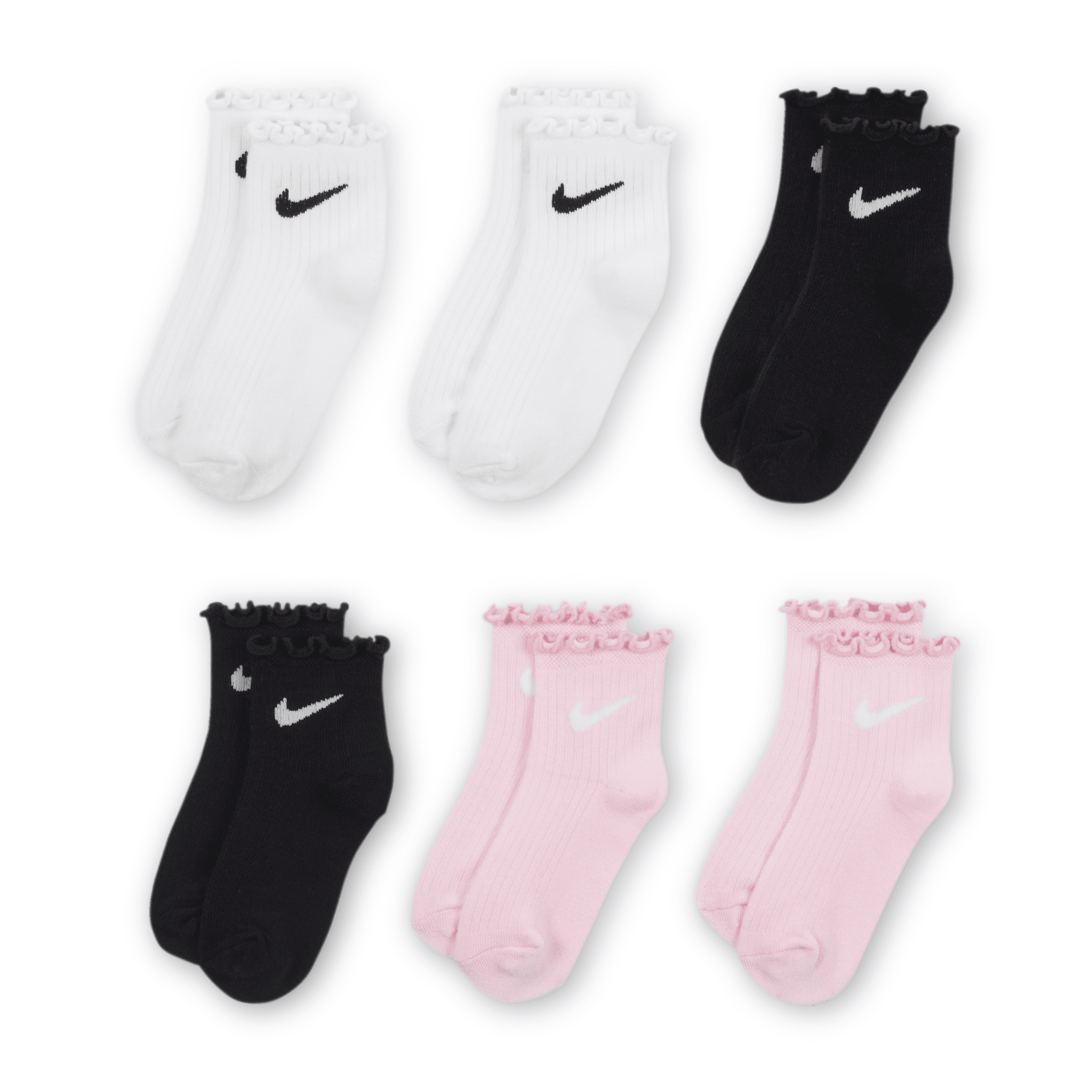 Nike Little Kids' Lettuce Welt Ankle Socks (6 Pairs)