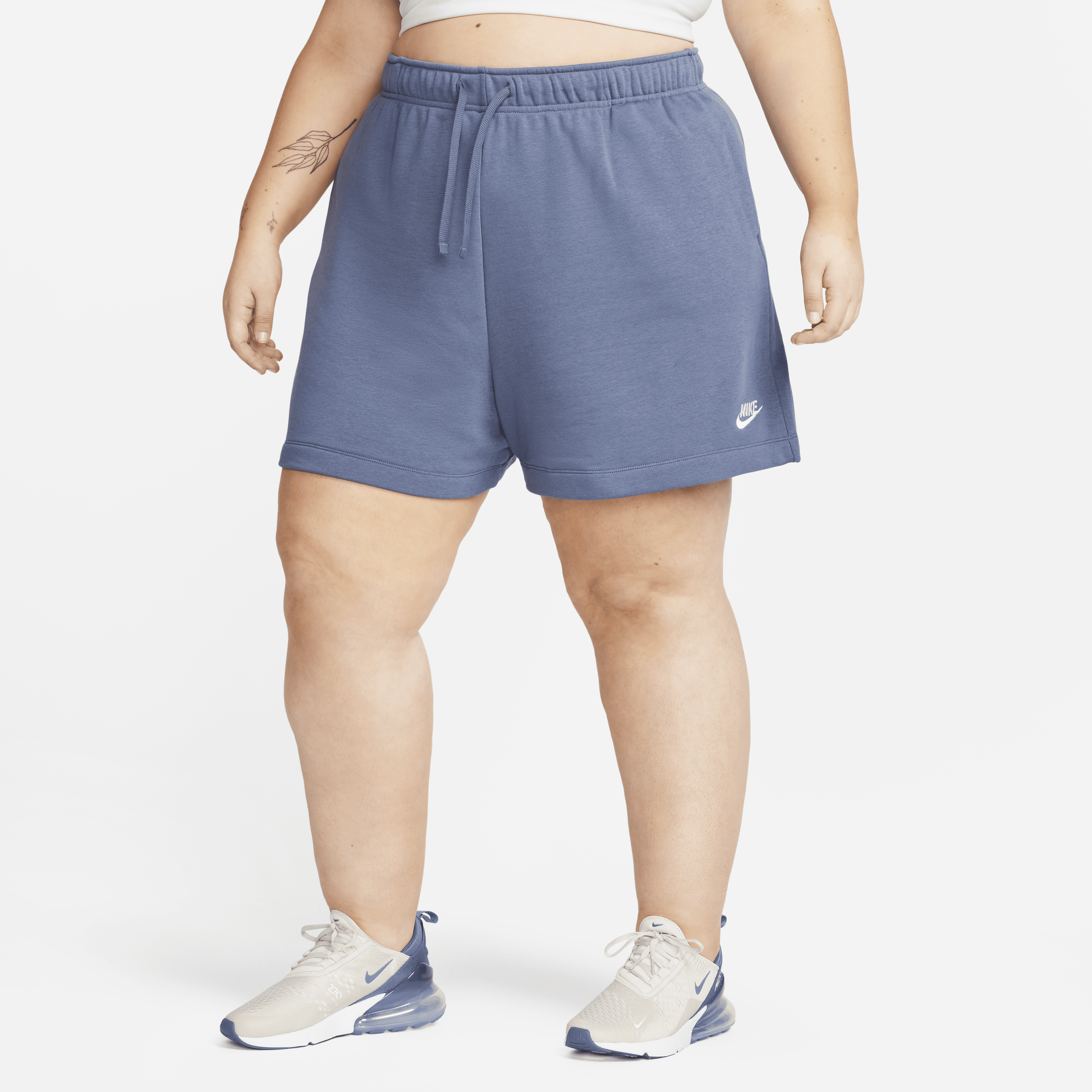 Nike Women's  Sportswear Club Fleece Mid-rise Shorts (plus Size) In Blue