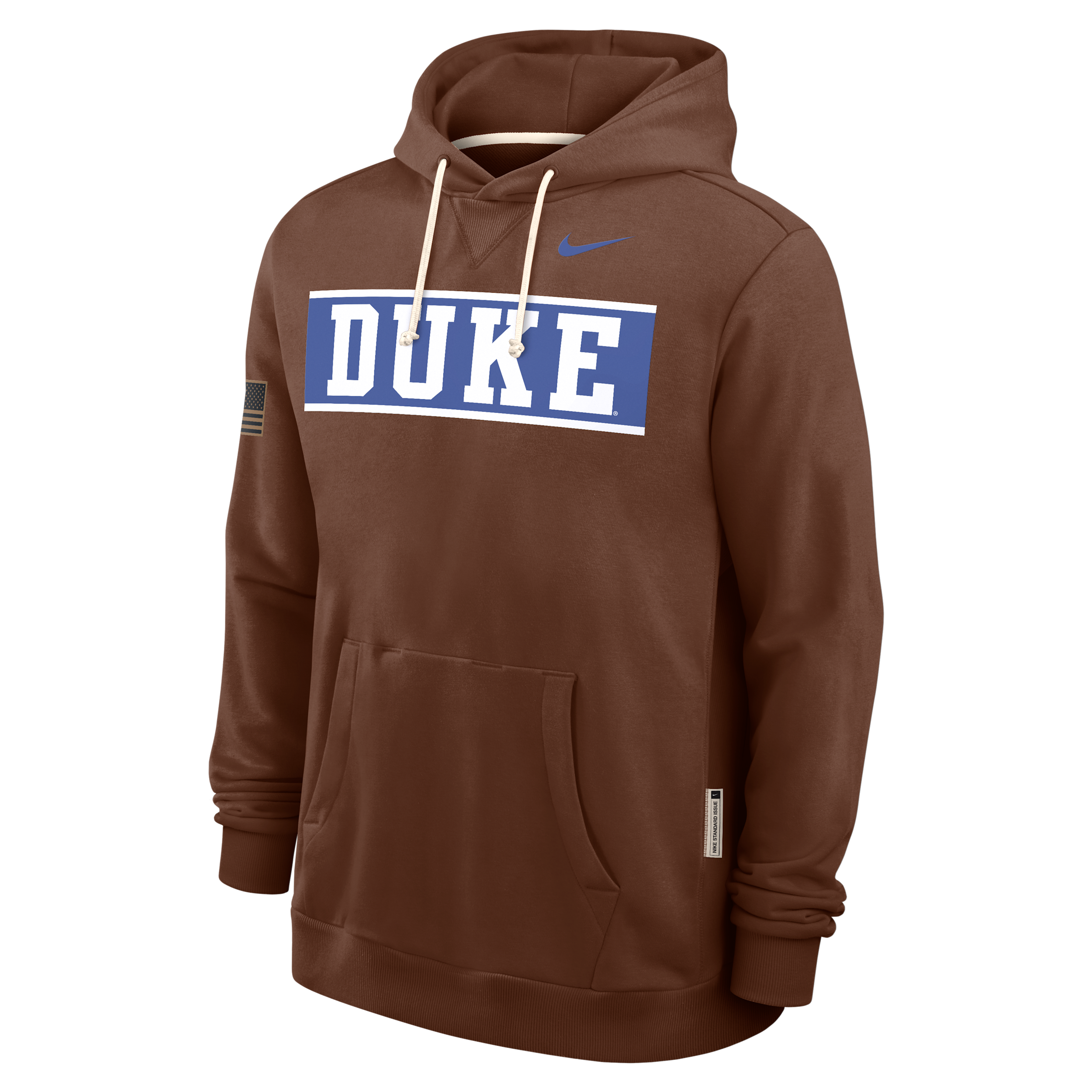 Duke 2026 Military Appreciation Standard Issue Nike Men's Dri-FIT College Pullover Hoodie in Brown | 03AZ2GYDU-4EB