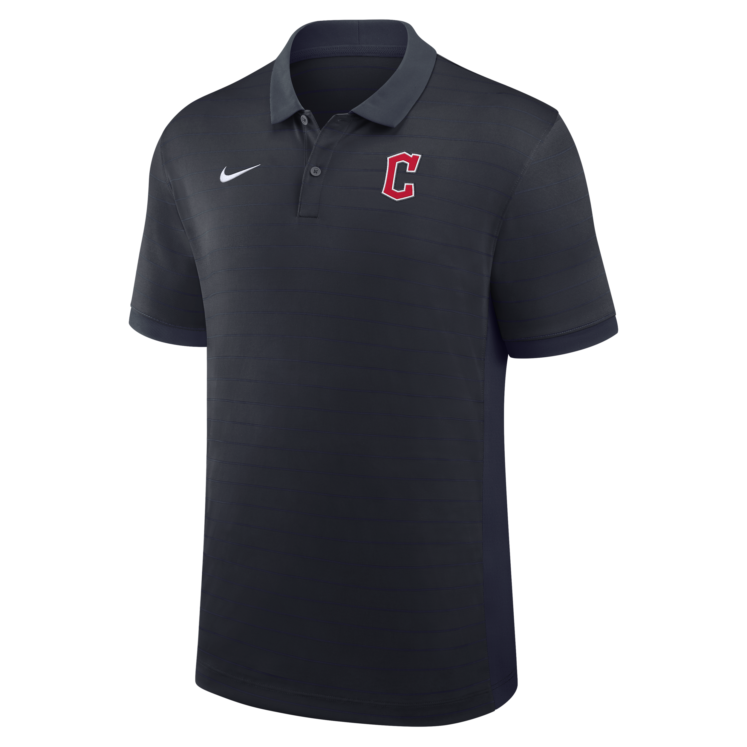 Cleveland Guardians Authentic Collection Striped Victory Nike Men's Dri-FIT MLB Polo in Blue | 03BG0GJ9GUA-P81