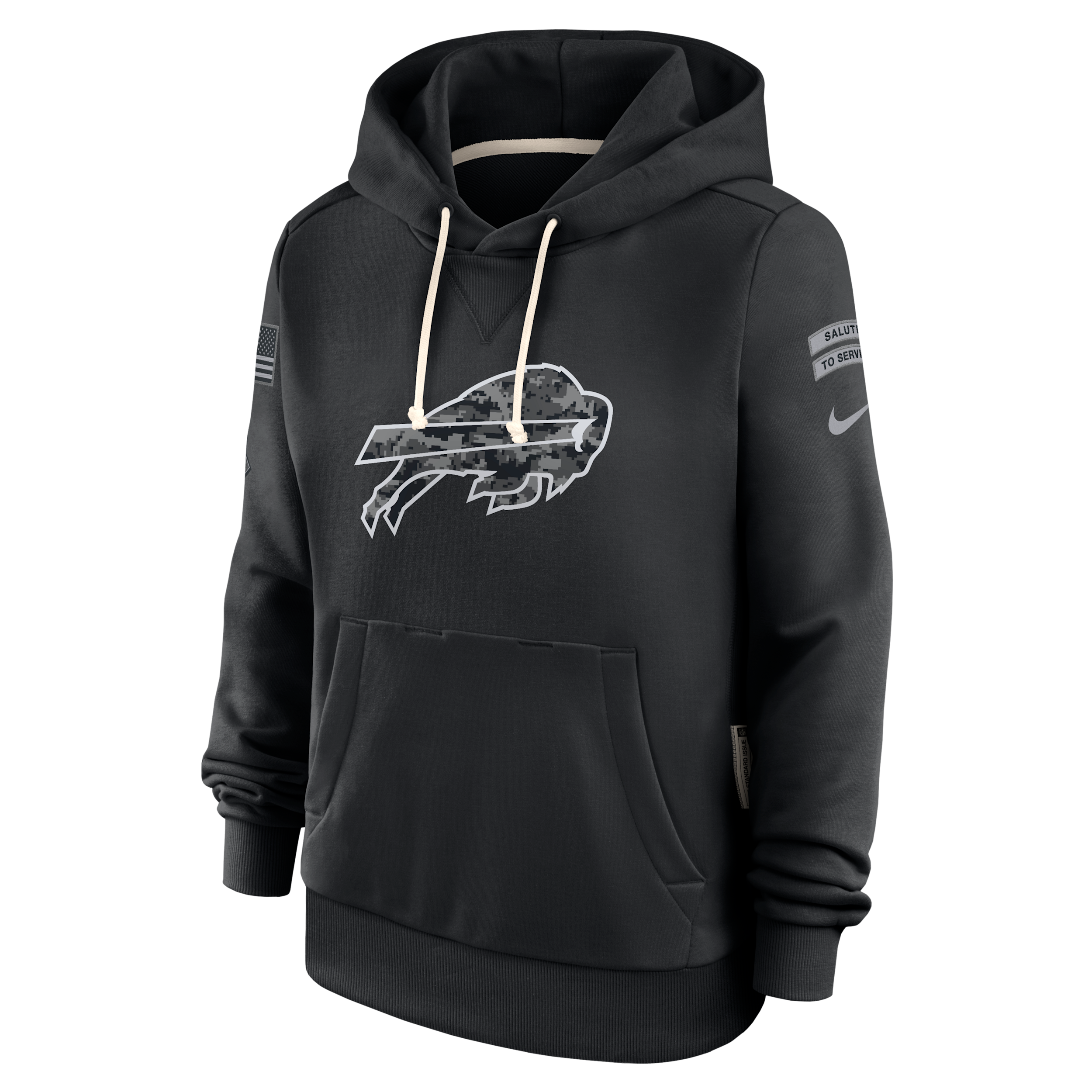 Buffalo Bills Salute to Service Sideline Nike Women's Dri-FIT NFL Pullover Hoodie in Black | 03C300AA24-CYB