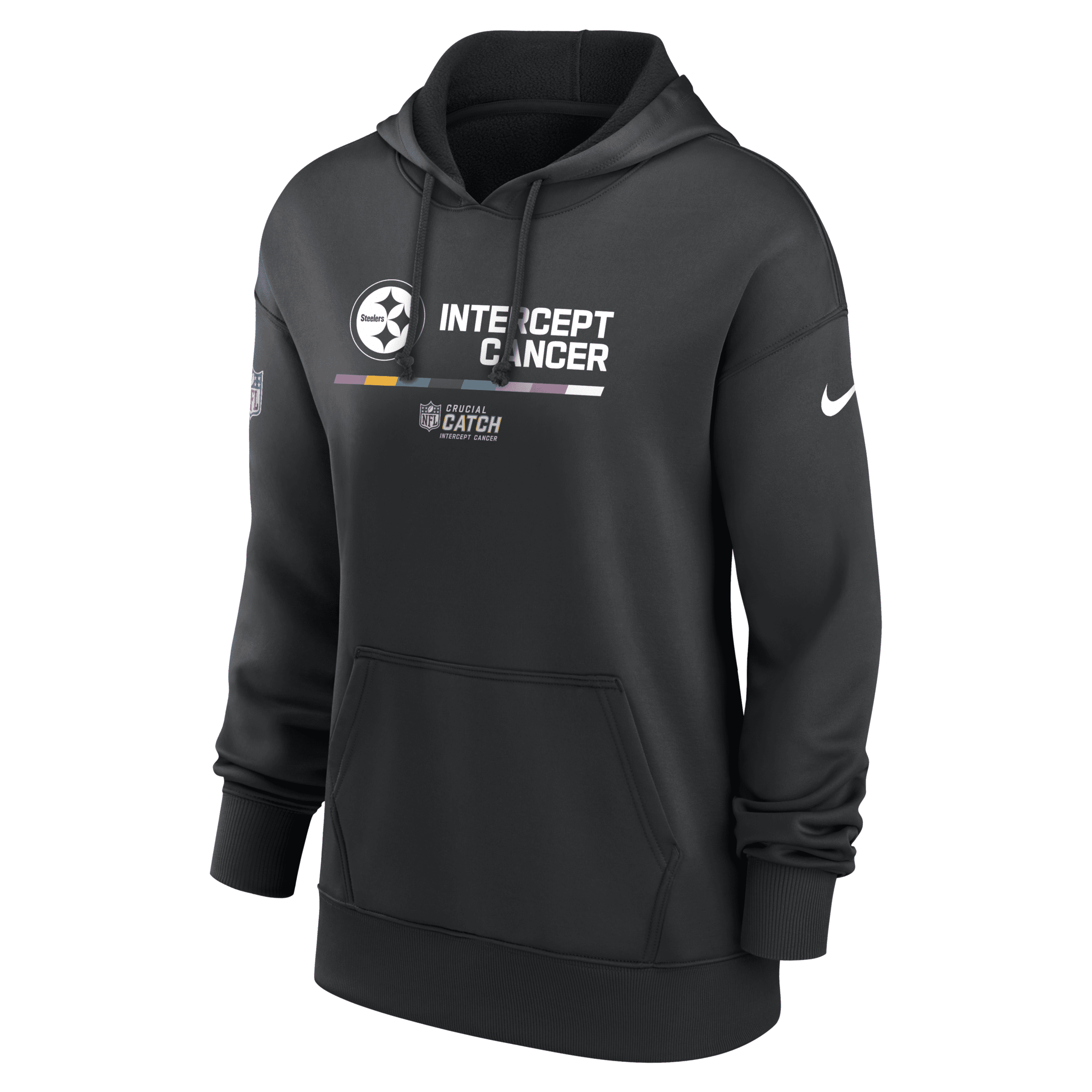 NIKE WOMEN'S DRI-FIT CRUCIAL CATCH (NFL PITTSBURGH STEELERS) PULLOVER HOODIE,14233926