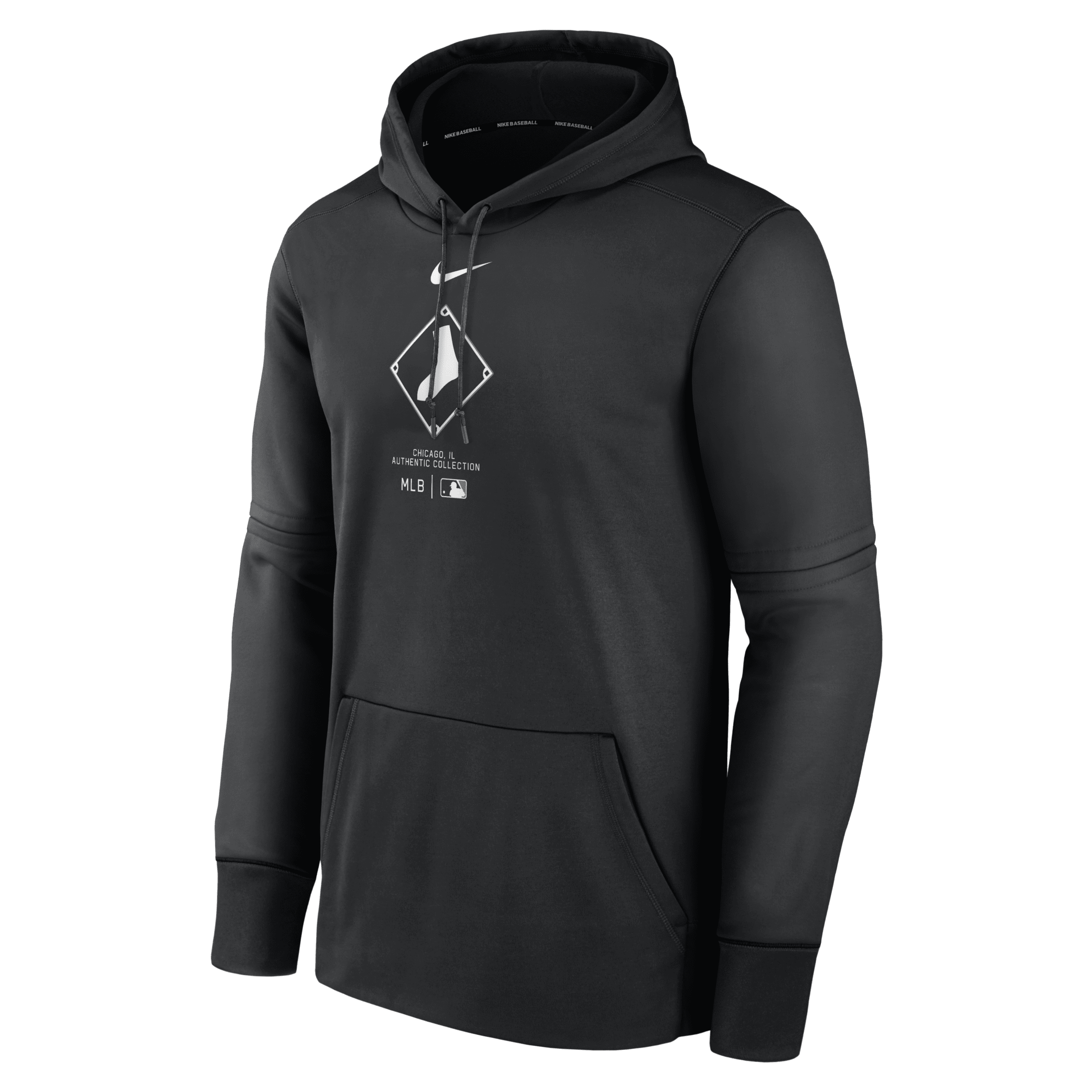 Shop Nike Men's Chicago White Sox City Connect Practice  Therma Mlb Pullover Hoodie In Black