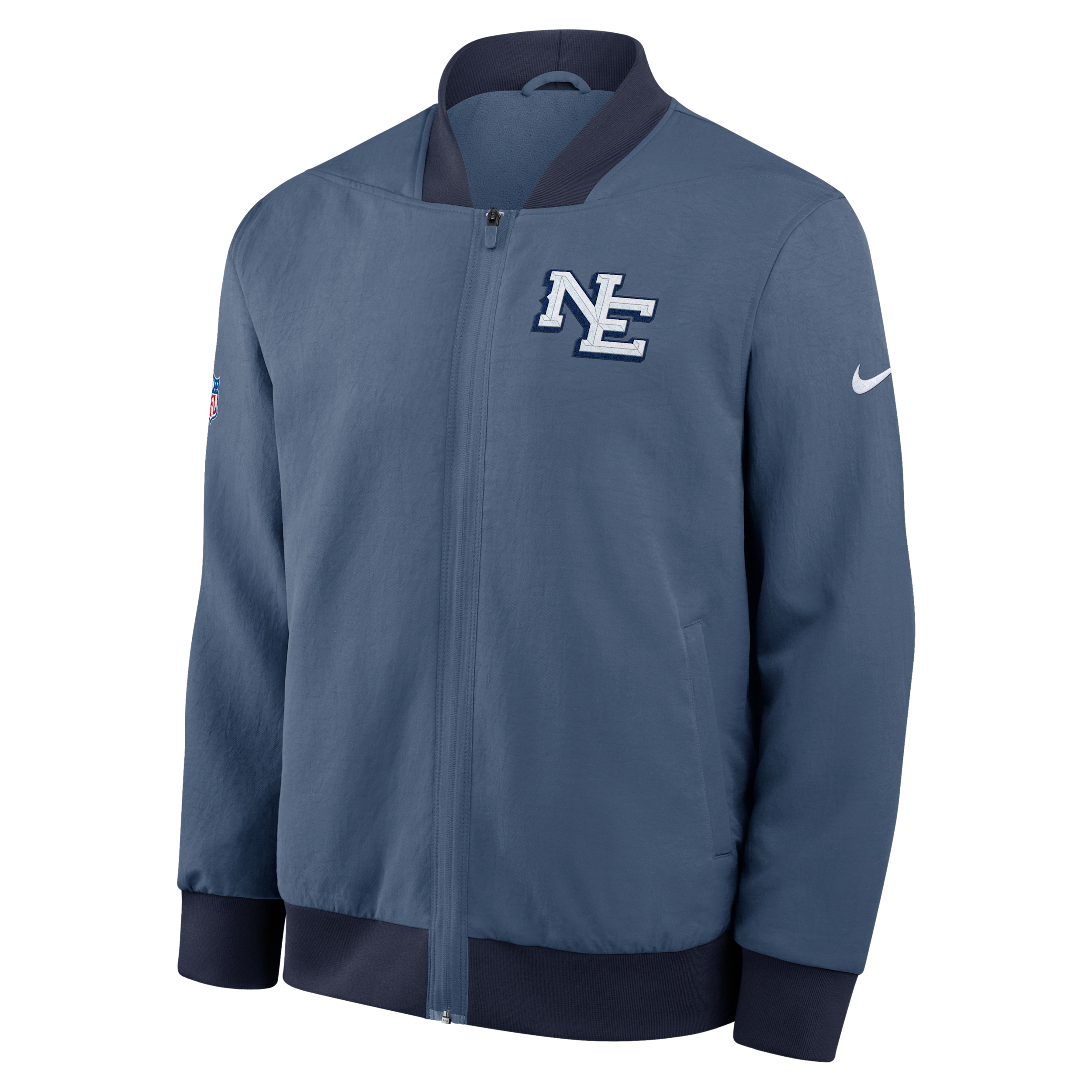 New England Patriots Rivalries Collection Sideline Nike Men's NFL Full-Zip Bomber Jacket in Blue | 03AU0G9M8K-J63
